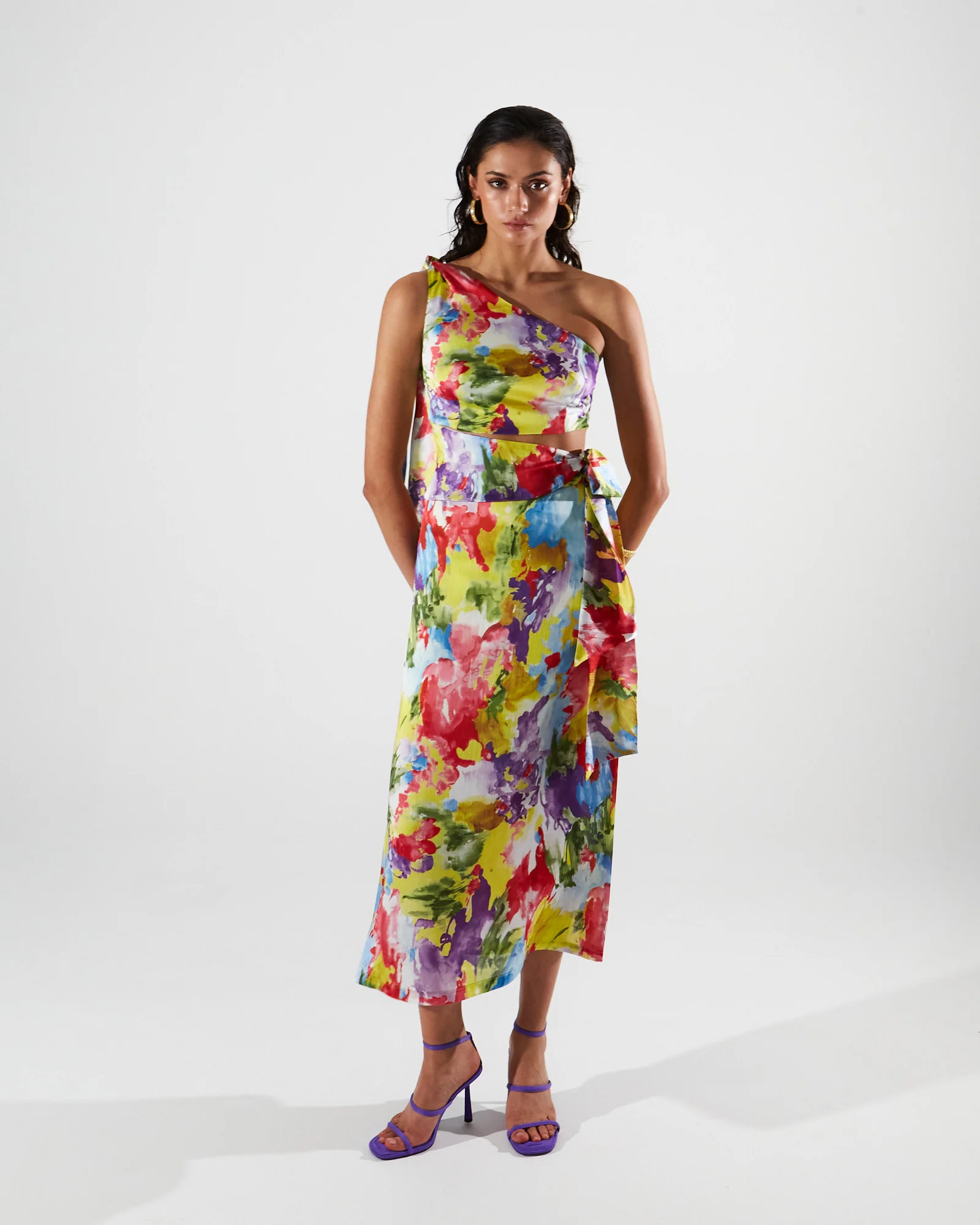 Kyra satin printed skirt - Image 2