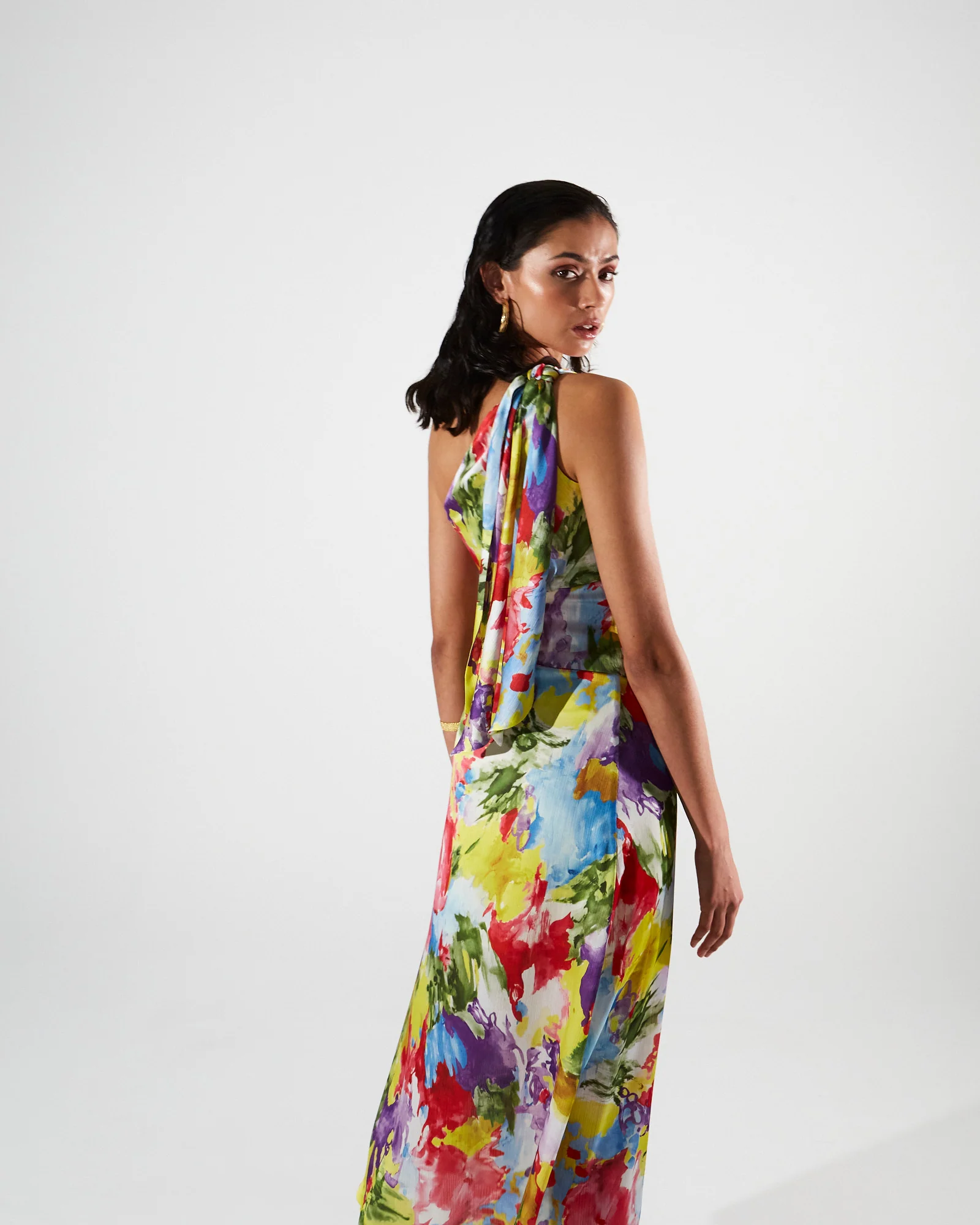 Kyra satin printed skirt - Image 3