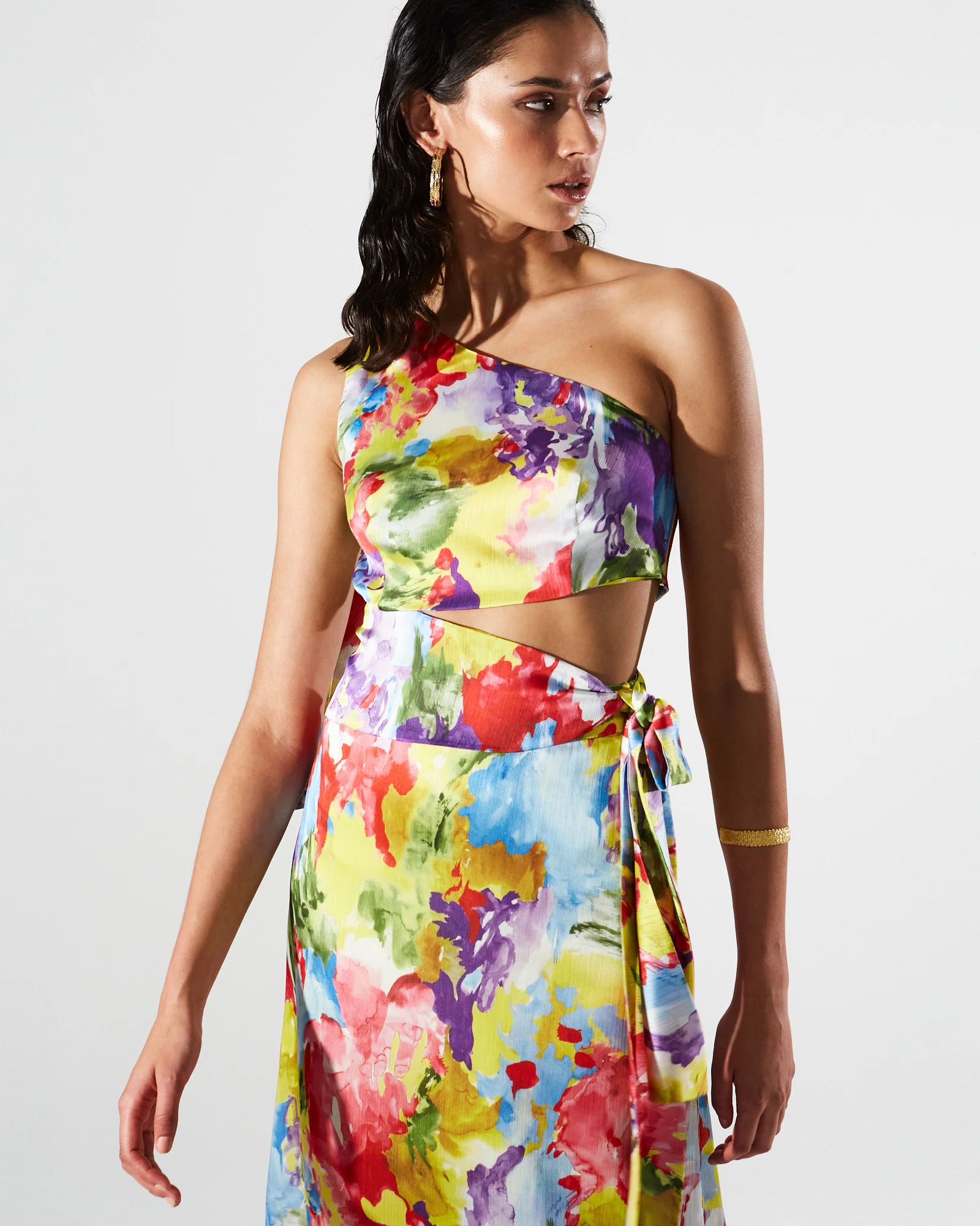 Kyra satin printed skirt - Image 4