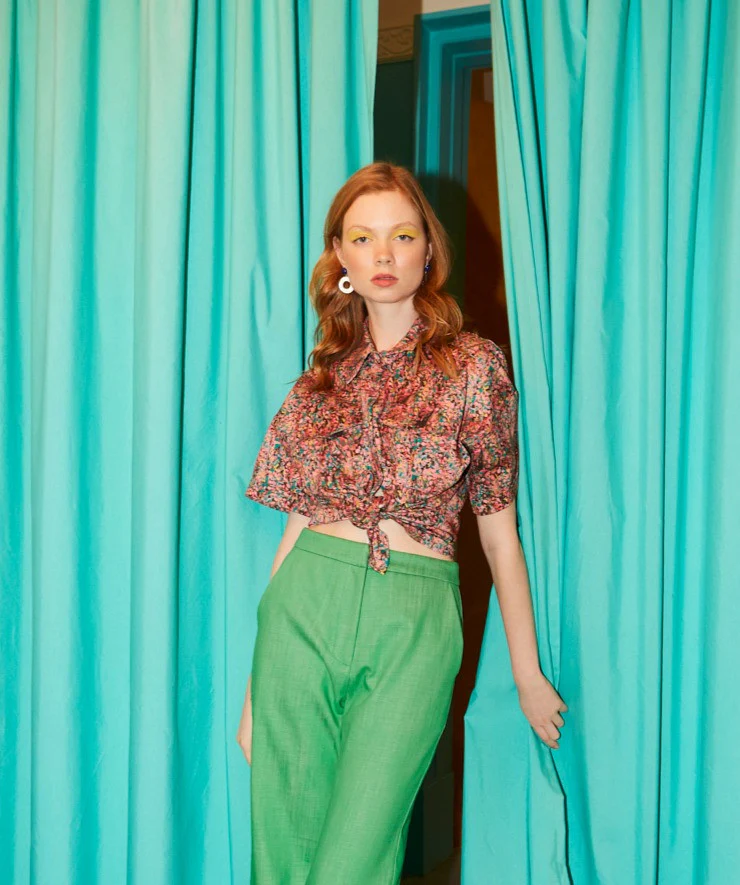 Layla cotton printed shirt