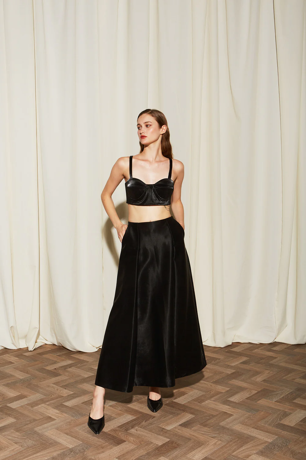 Lennie eco leather crop top - Image 2