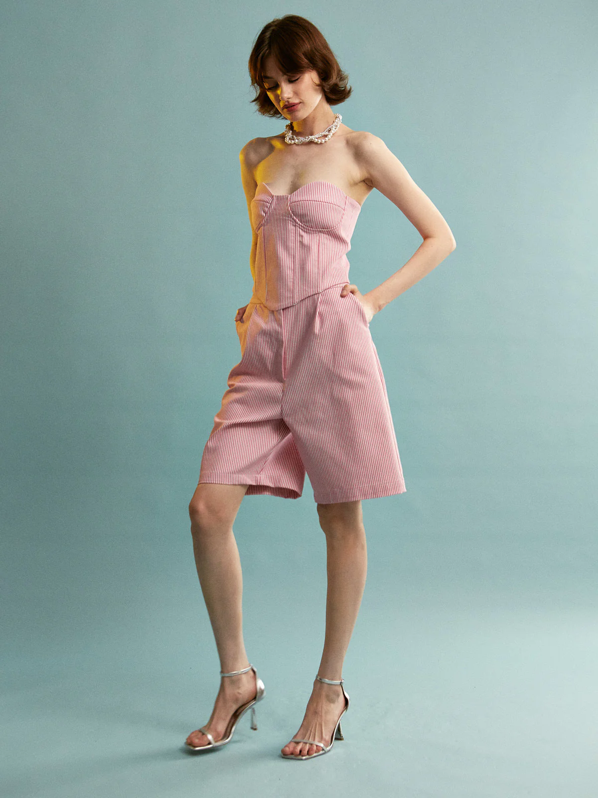 Lillian cotton stripe corset top - Image 3