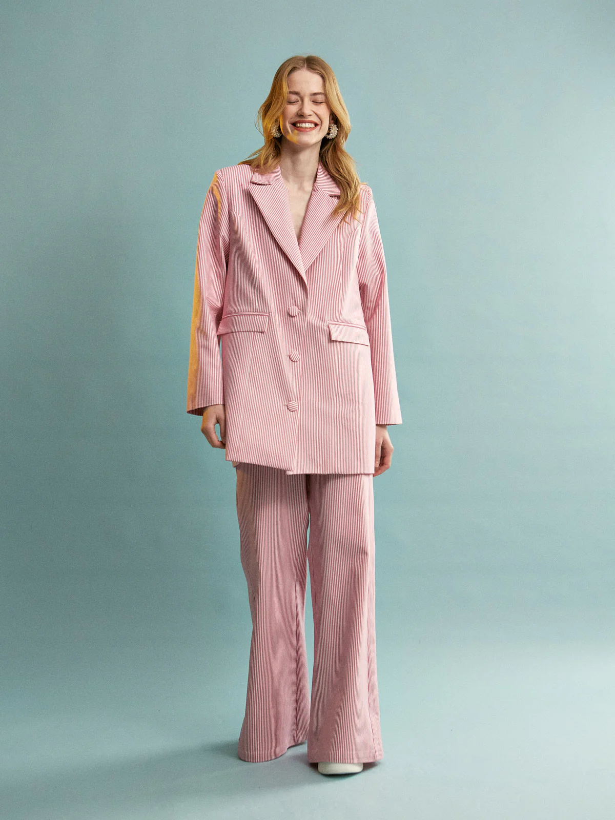 Lillian cotton stripe flare pants - Image 3
