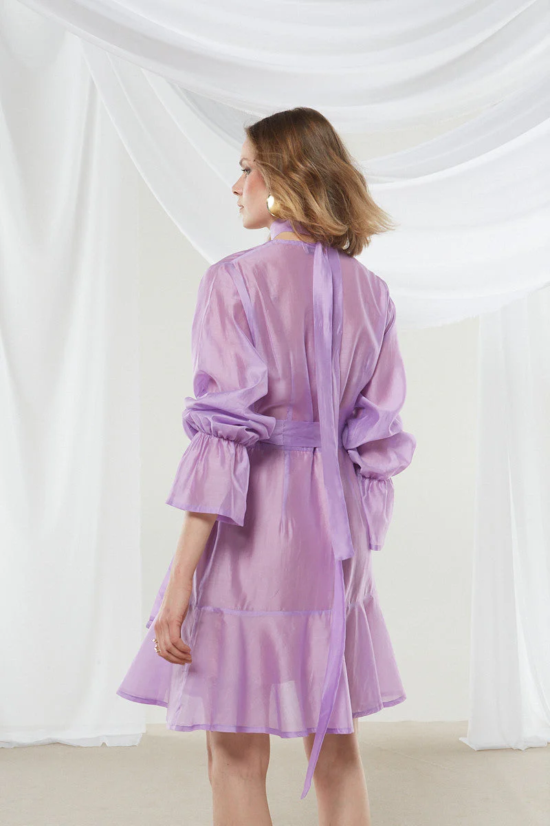 Lily button lilac dress - Image 3