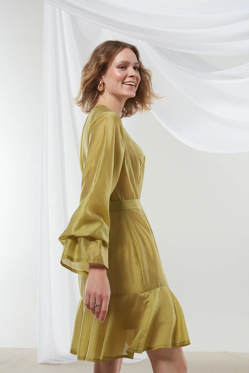 Lily button olive dress - Image 10