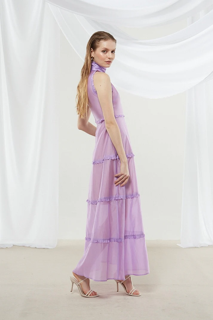 Lily high neck lilac dress - Image 6