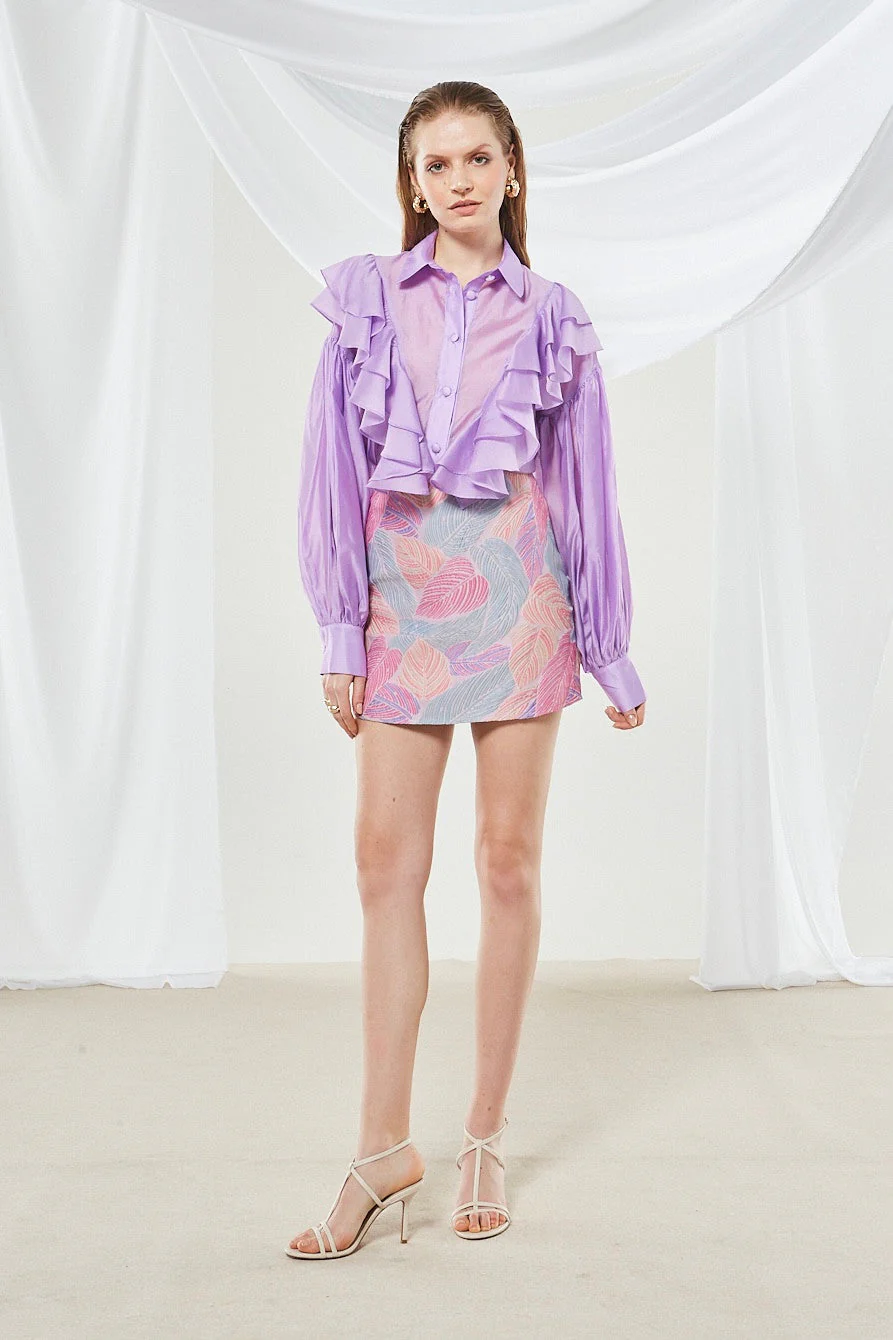 Lily ruffle lilac shirt - Image 4
