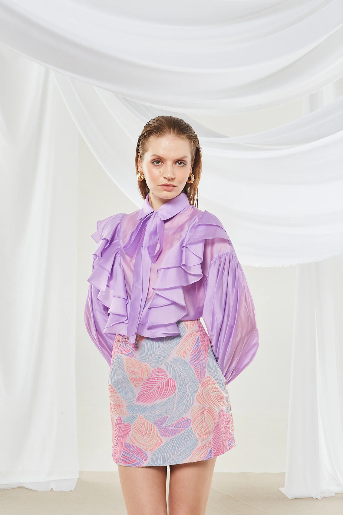 Lily ruffle lilac shirt - Image 5