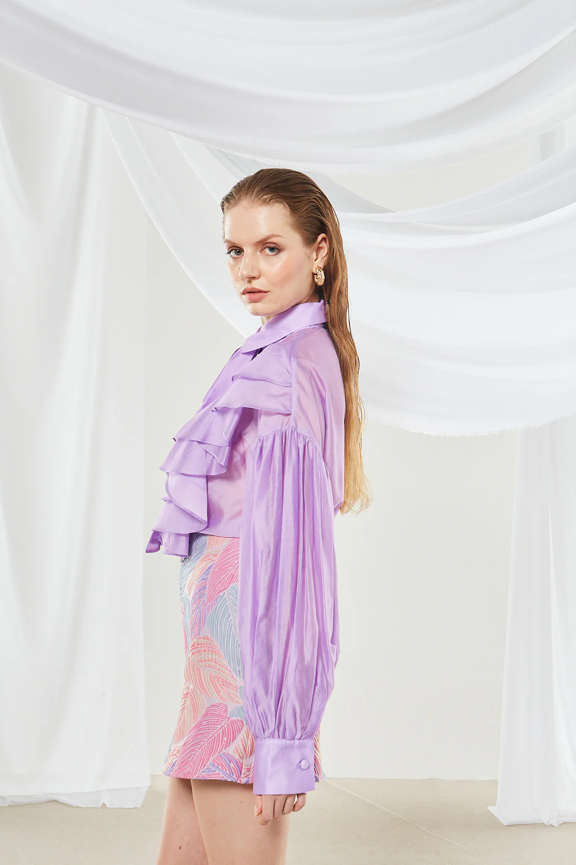 Lily ruffle lilac shirt - Image 6