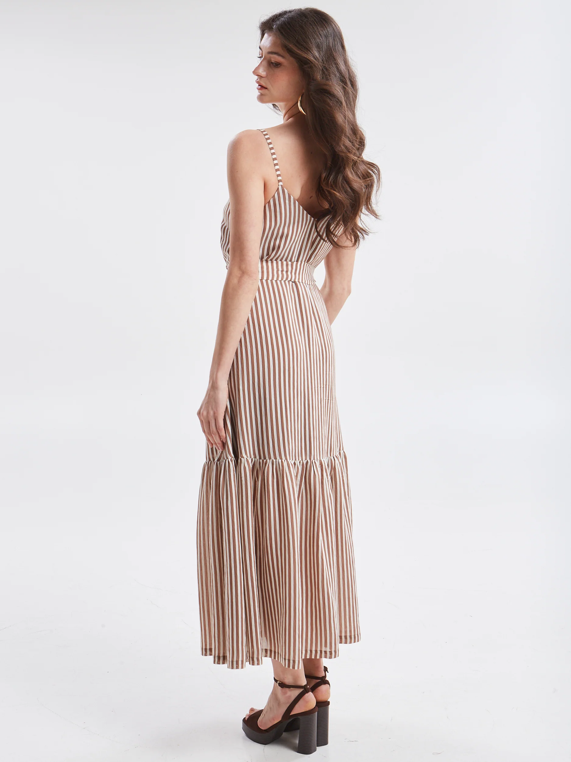 Liora striped brown dress - Image 3