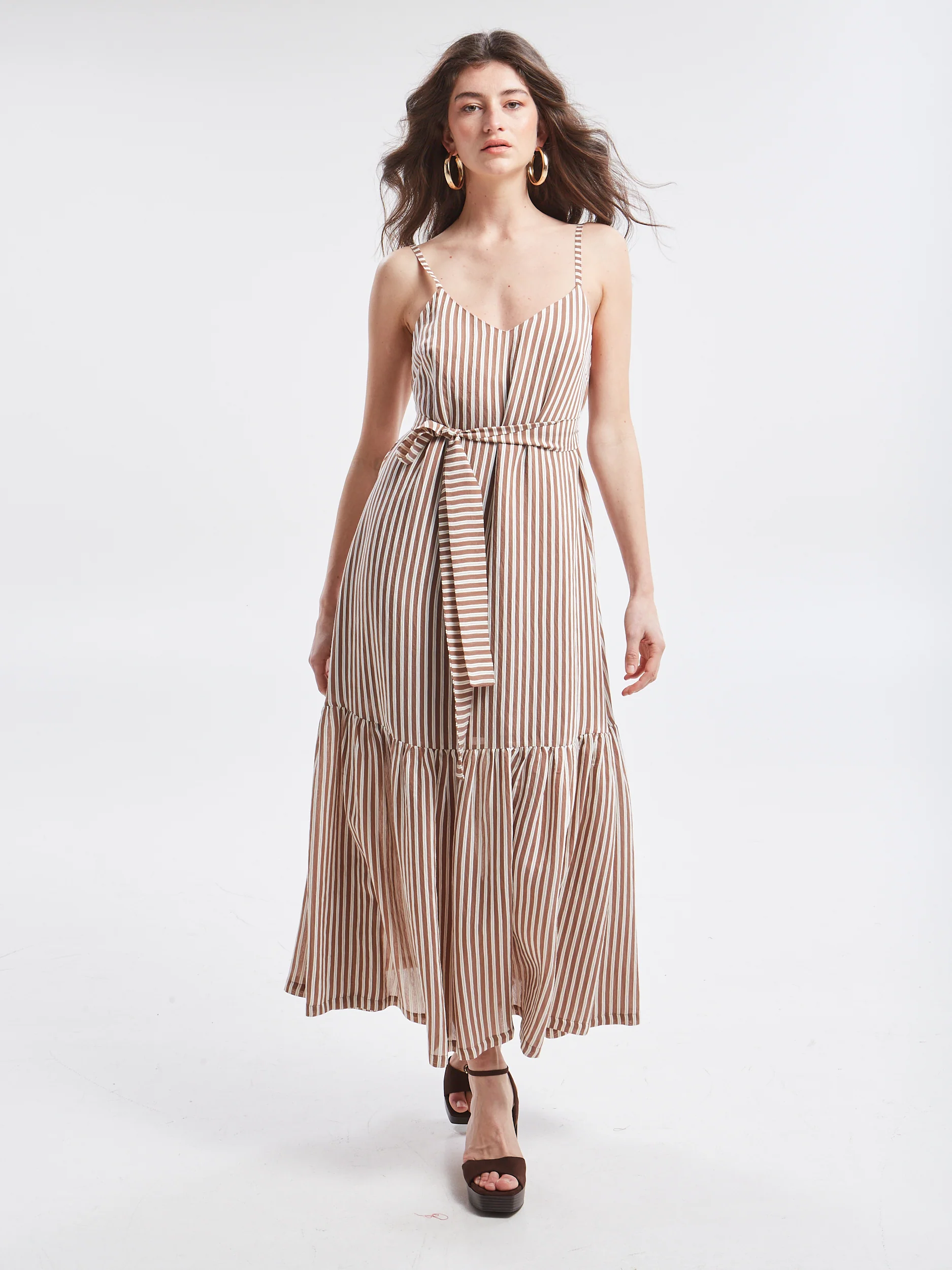 Liora striped brown dress - Image 4