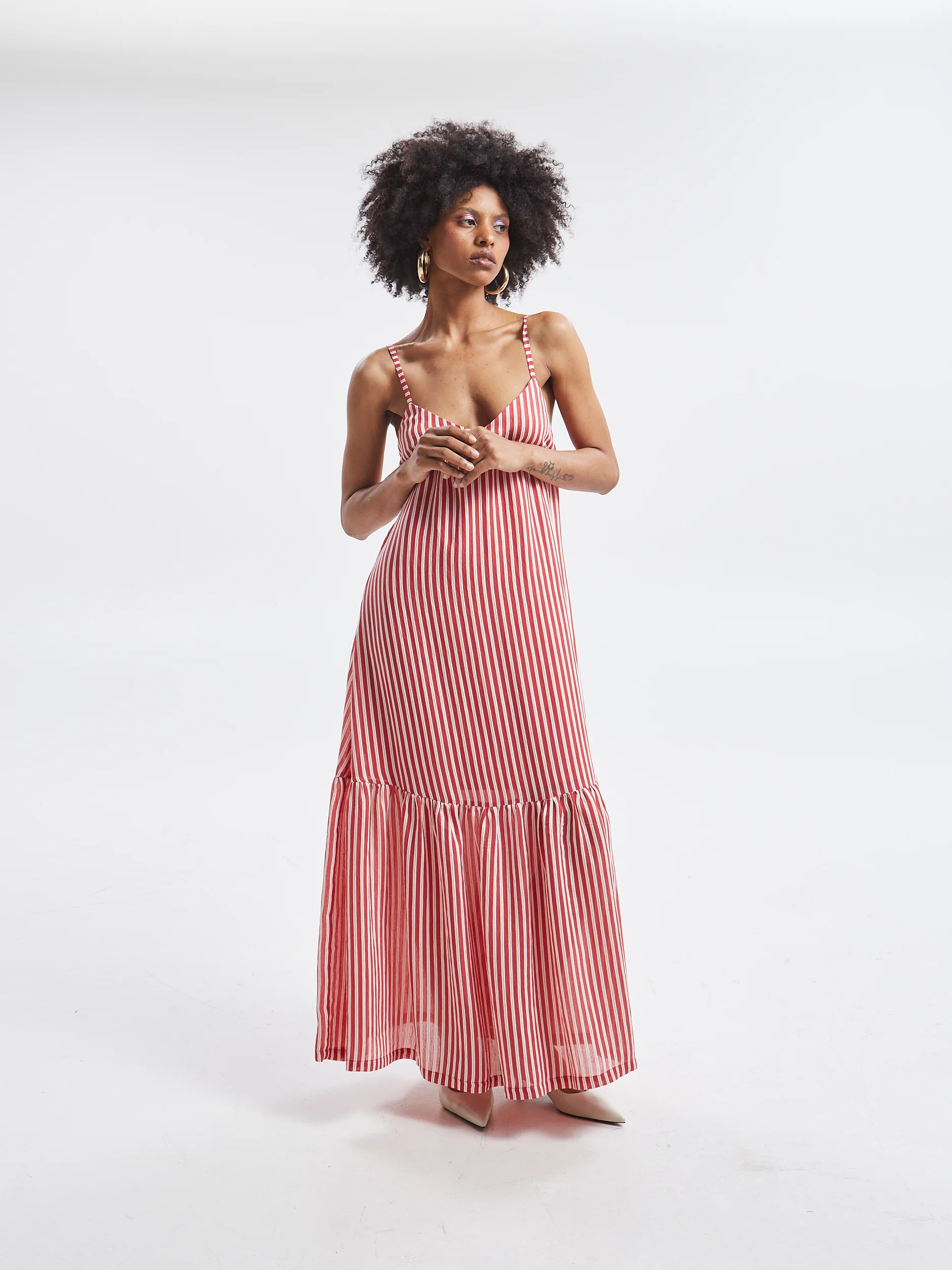 Liora striped red dress - Image 3