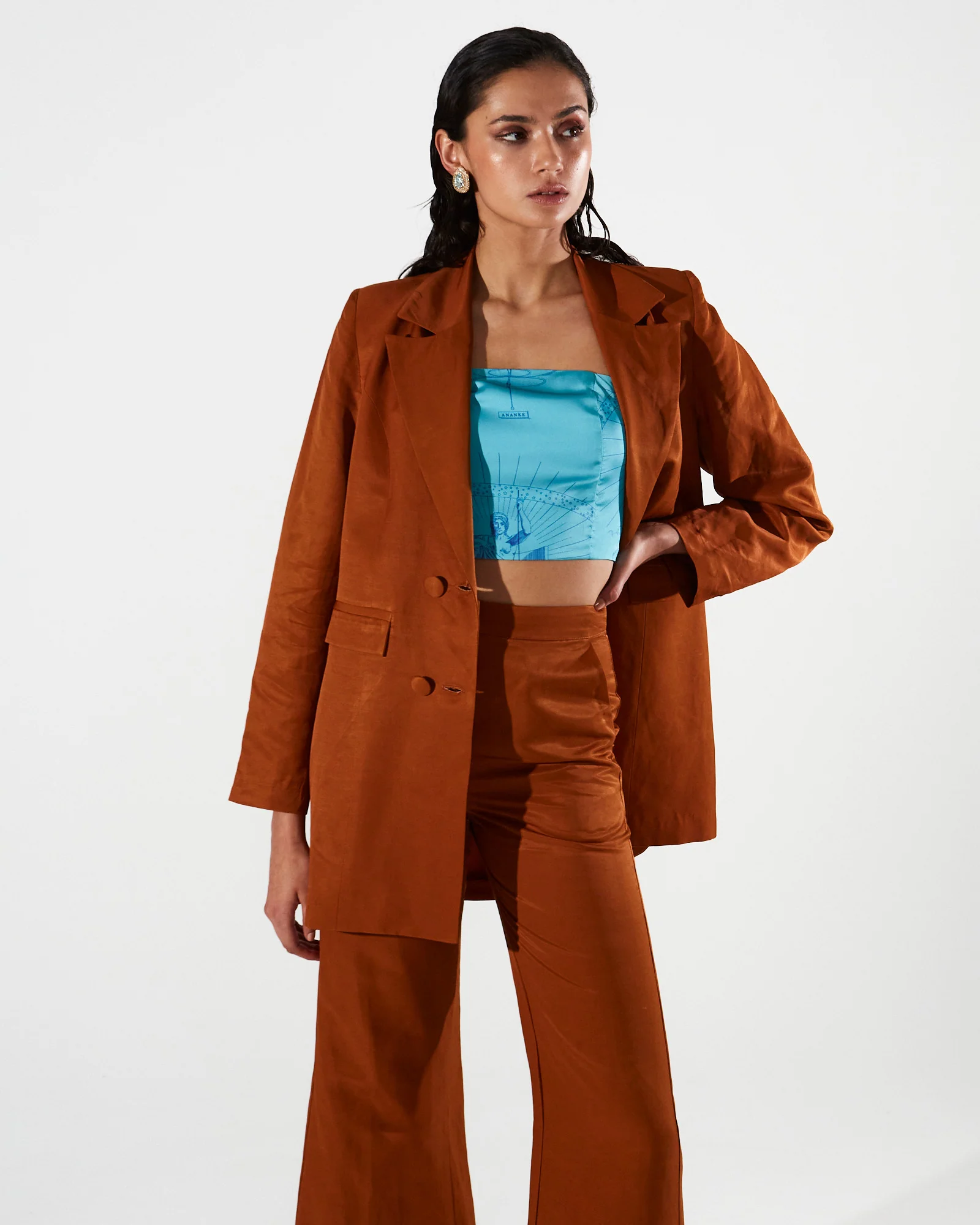 Luisa flare honey brown pants - Image 3
