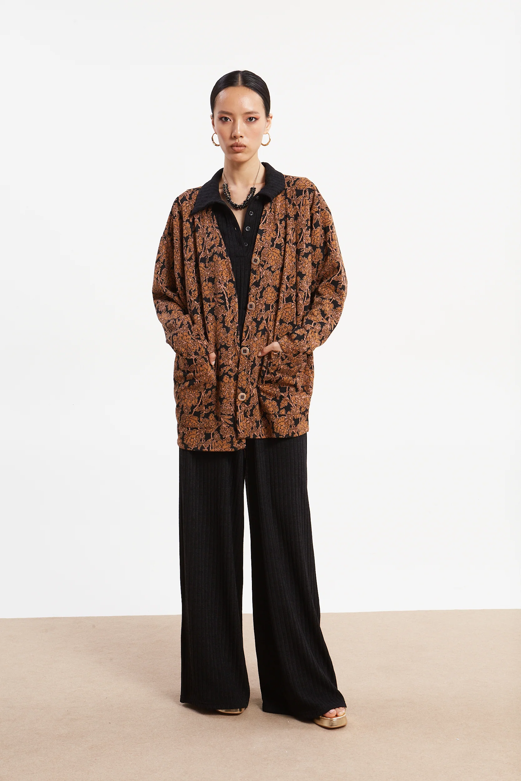 Maeve floral brown cardigan