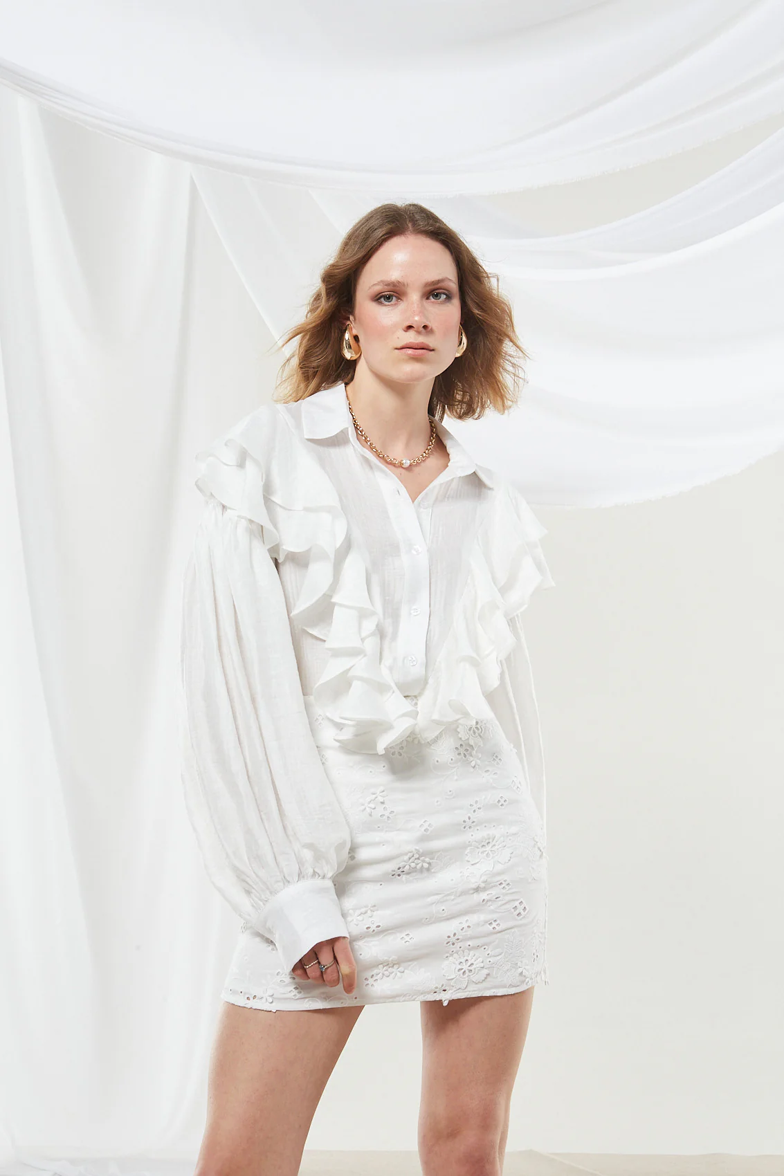 Margot ruffle white shirt - Image 6