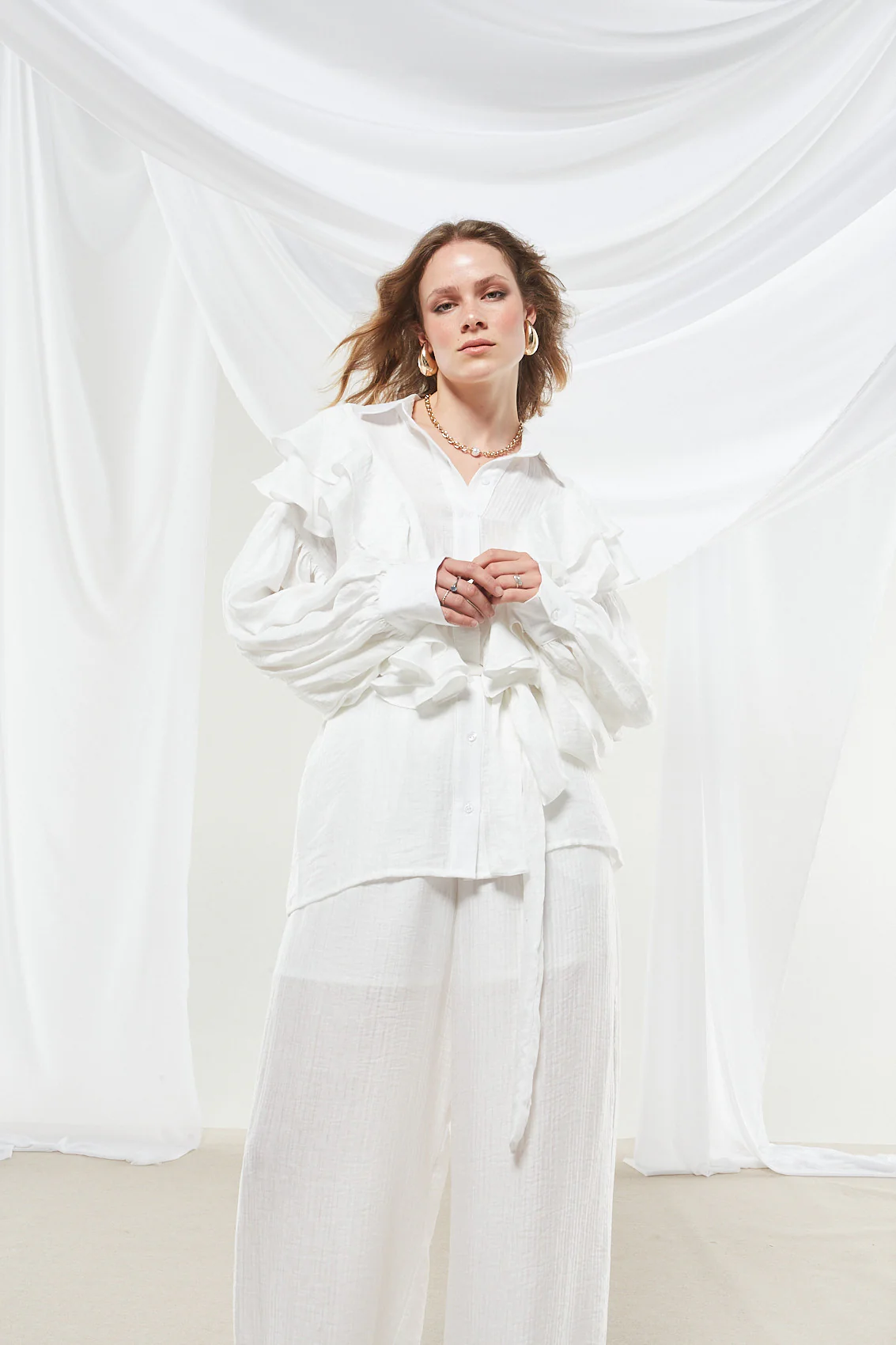 Margot ruffle white shirt - Image 7