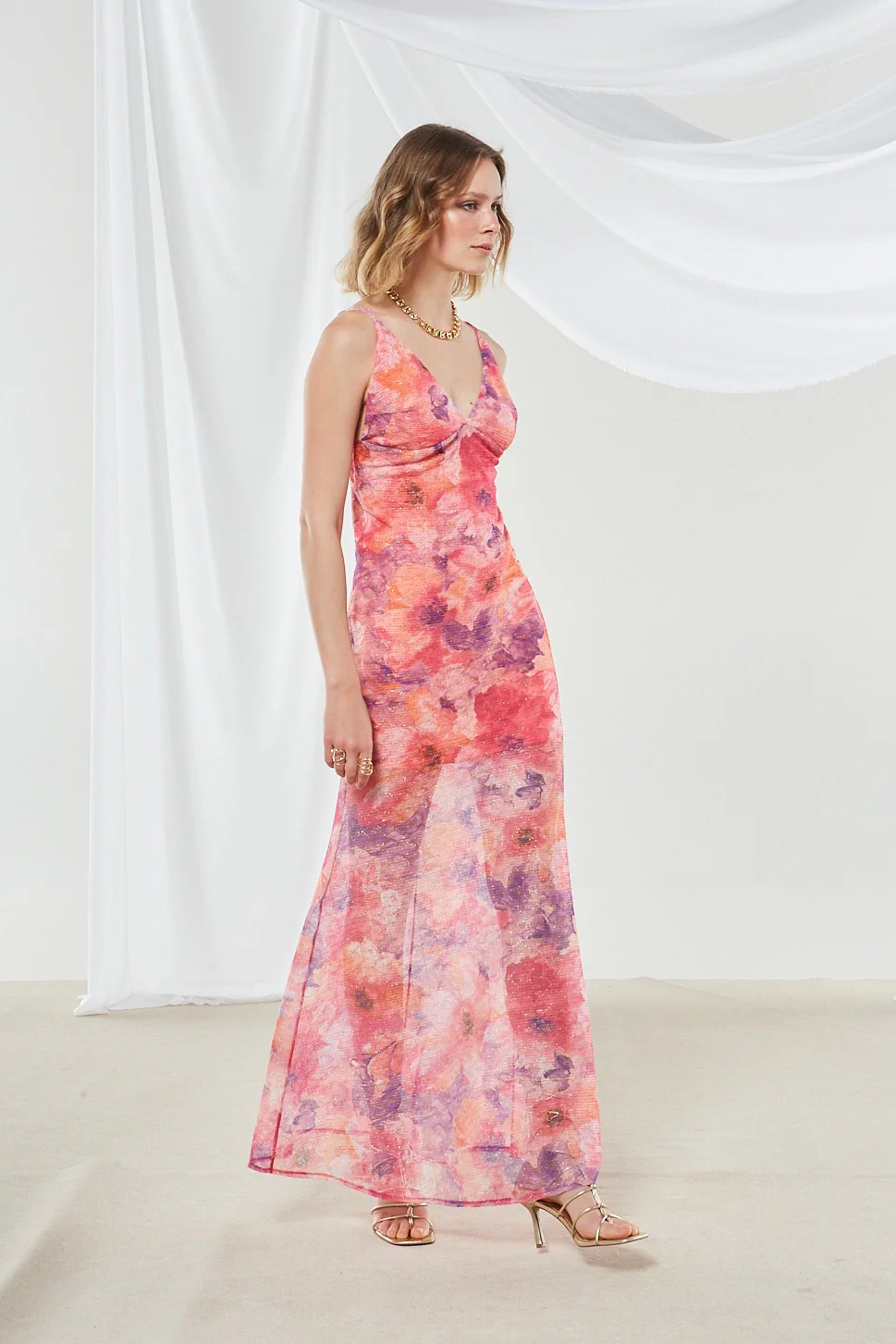 Marigold knitted floral dress - Image 11