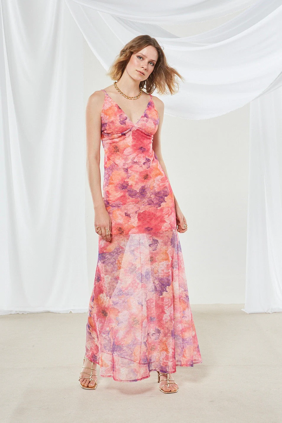 Marigold knitted floral dress - Image 6
