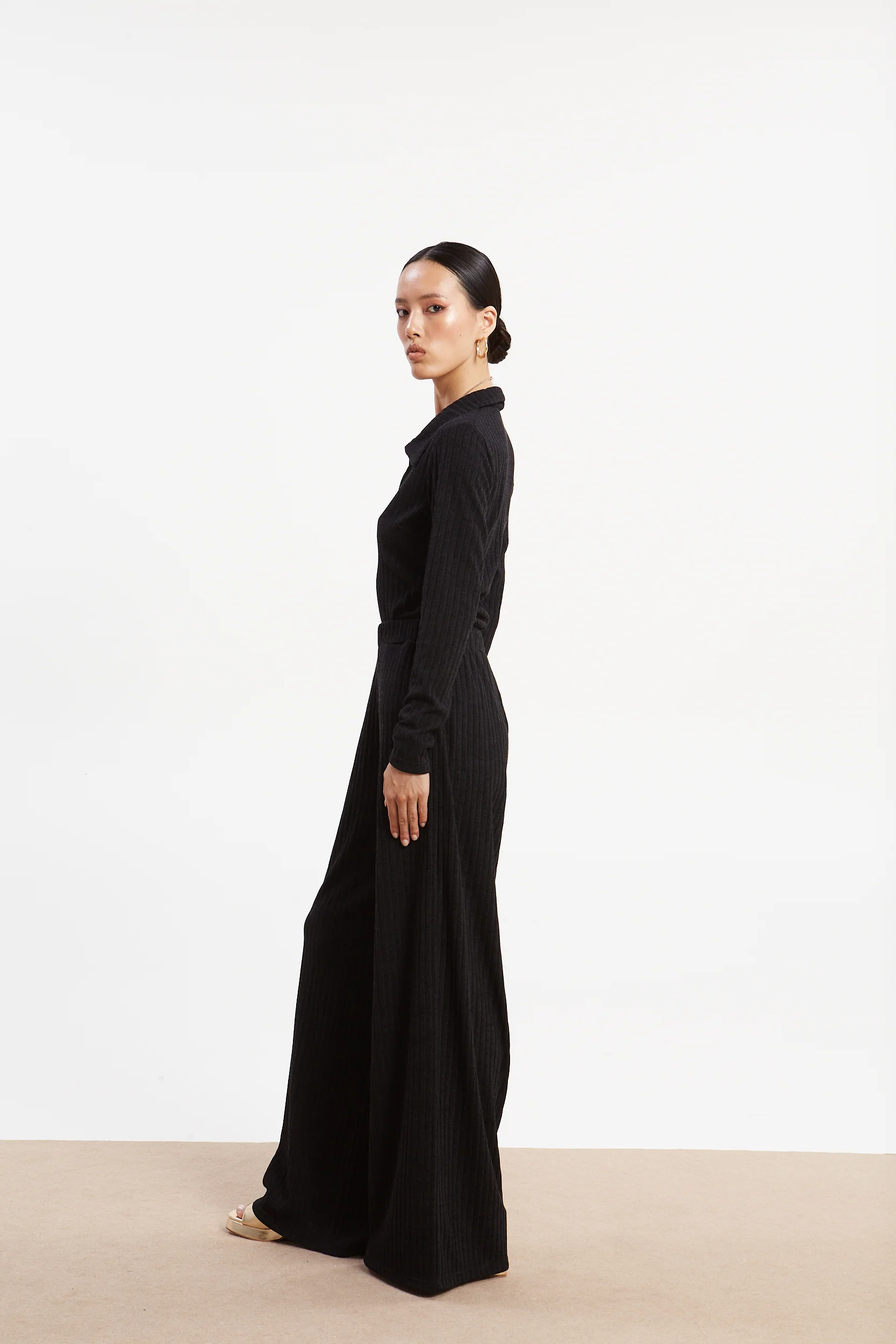 Matilda rib knit black pants - Image 2