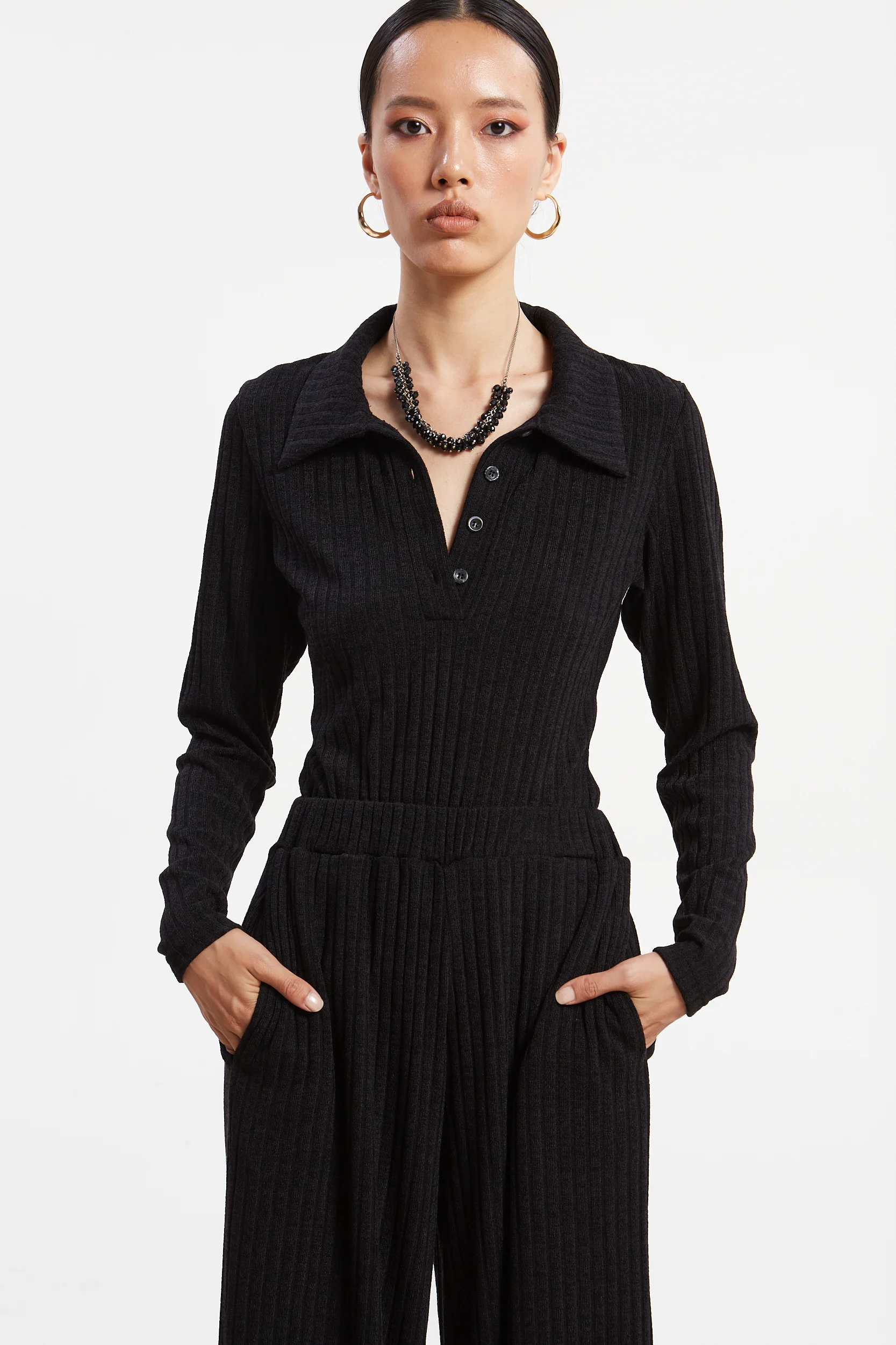 Matilda rib knit black pants - Image 4