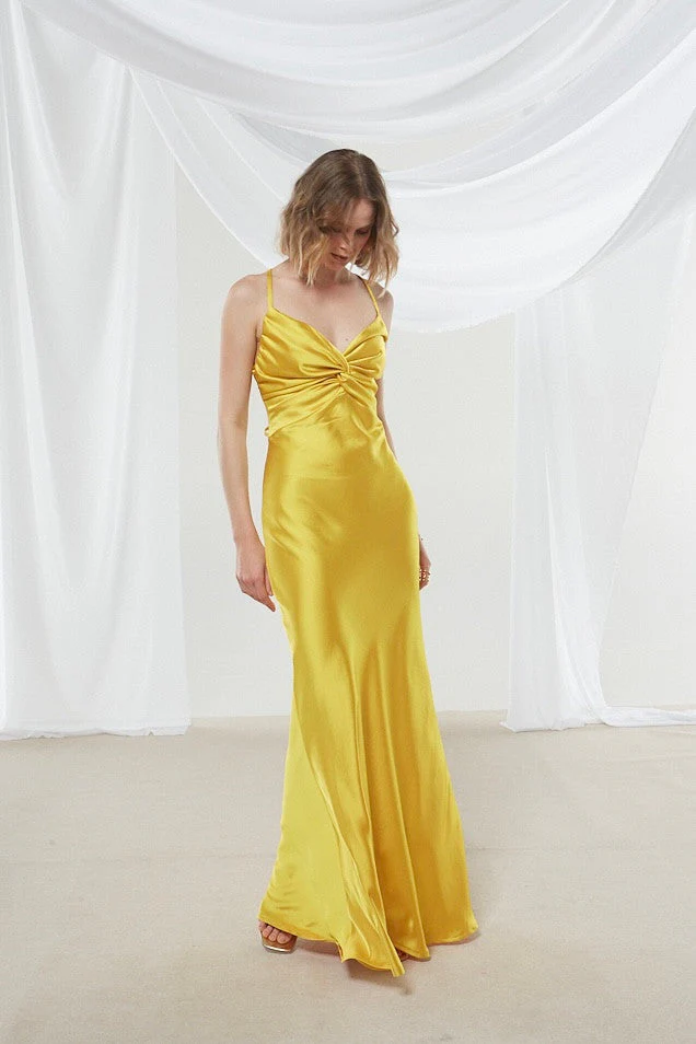 Narcissa satin yellow dress - Image 5