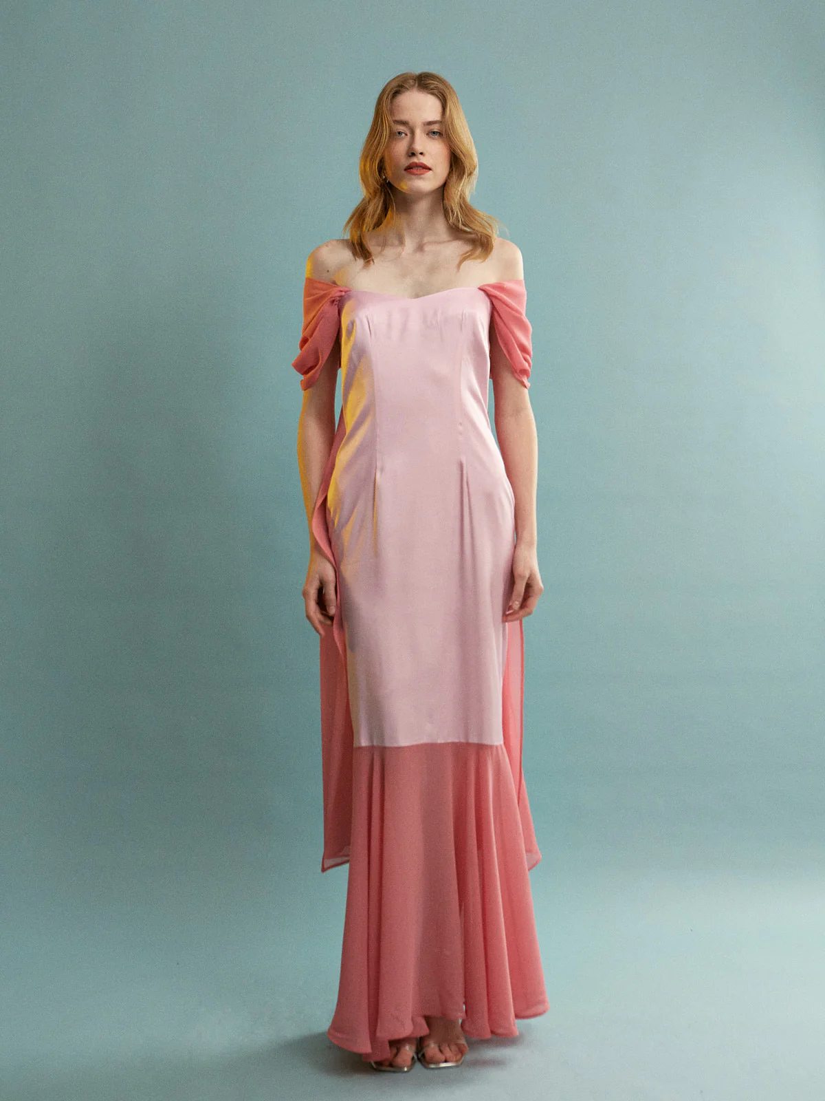 Natalie viscose maxi pink dress