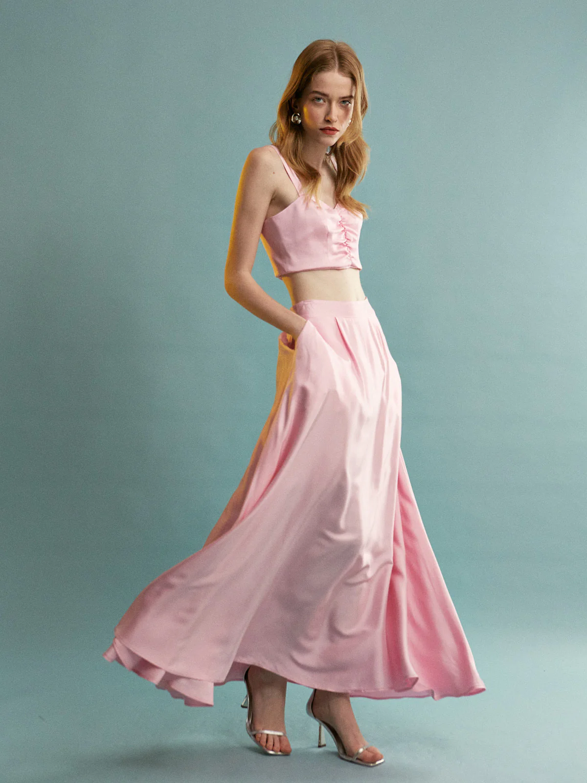 Natalie viscose pink skirt - Image 3