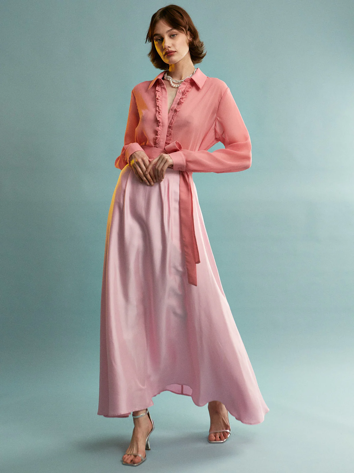 Natalie viscose pink skirt - Image 6