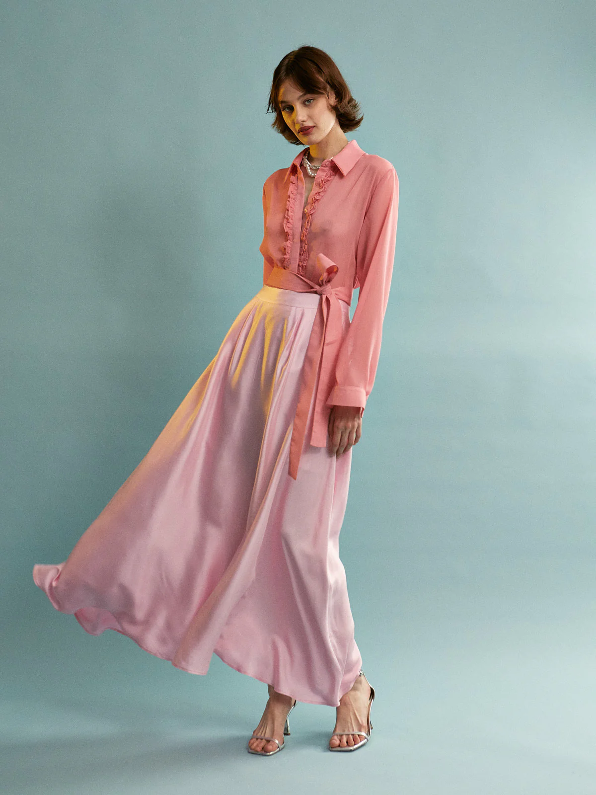 Natalie viscose pink skirt - Image 7