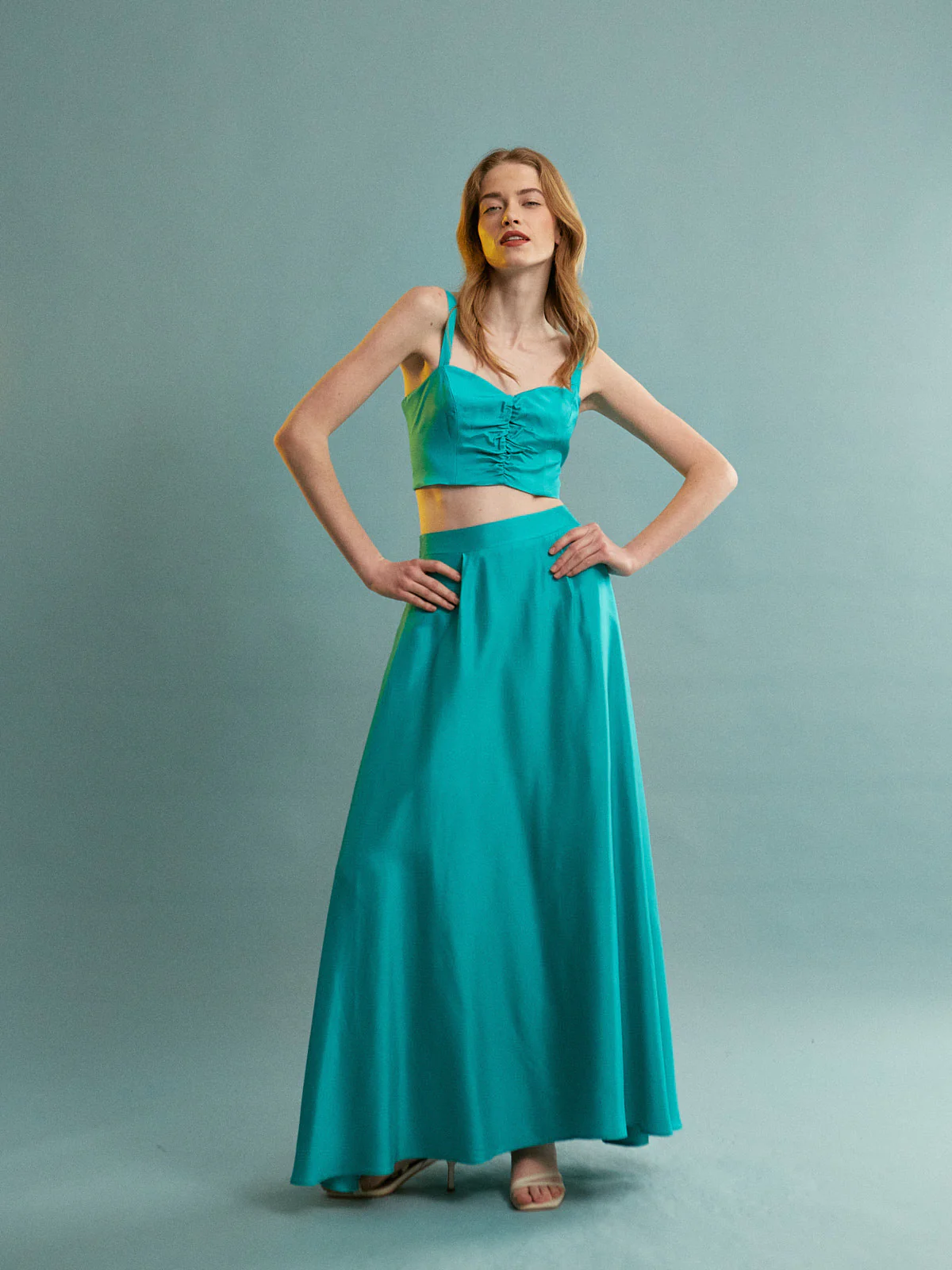 Natalie viscose turquoise skirt - Image 4