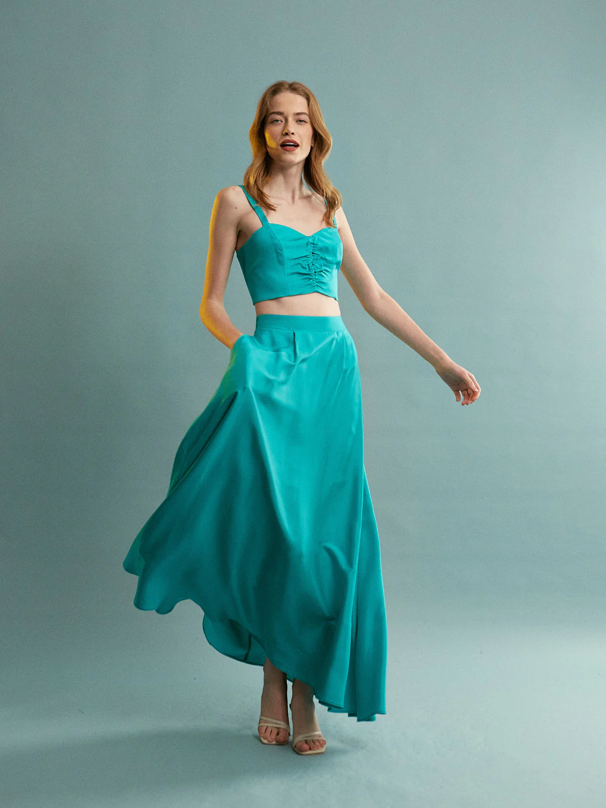 Natalie viscose turquoise skirt - Image 5