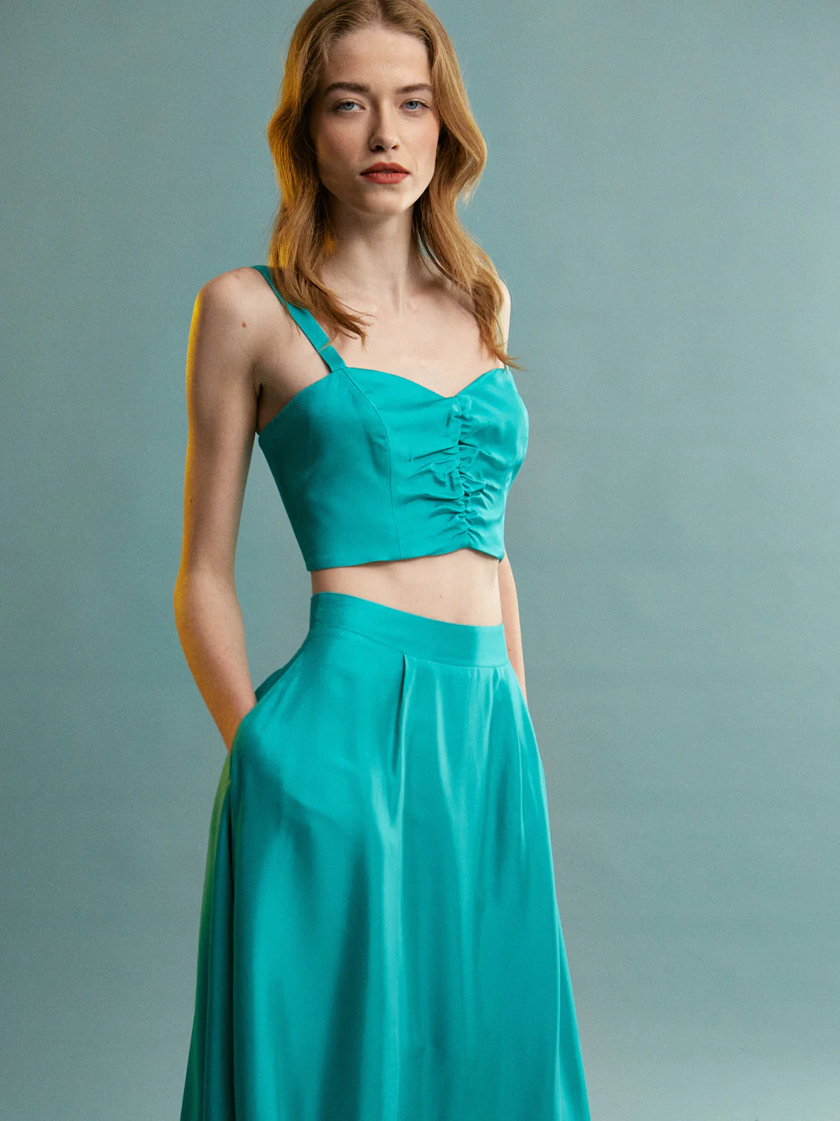 Natalie viscose turquoise top - Image 2
