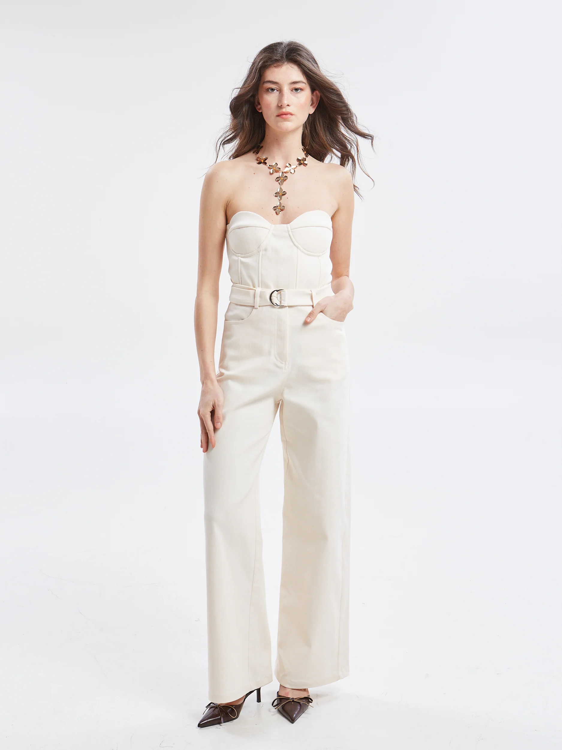 Nayra denim ecru corset top - Image 4