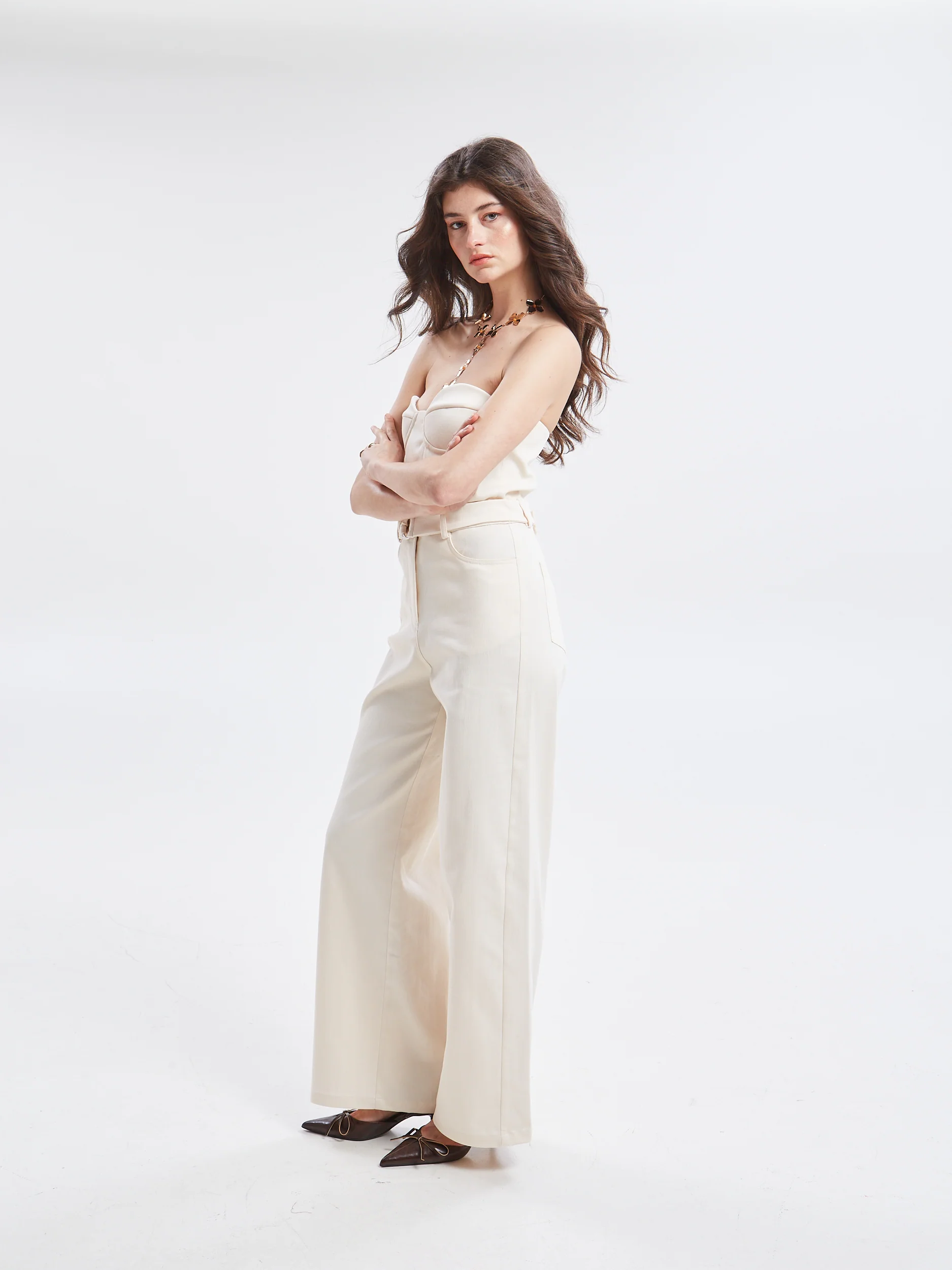 Nayra denim ecru corset top - Image 6
