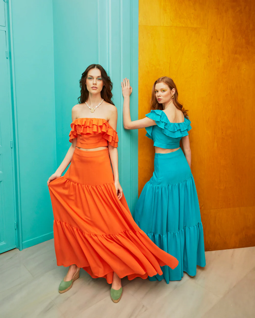 Nicole wide orange skirt - Image 5