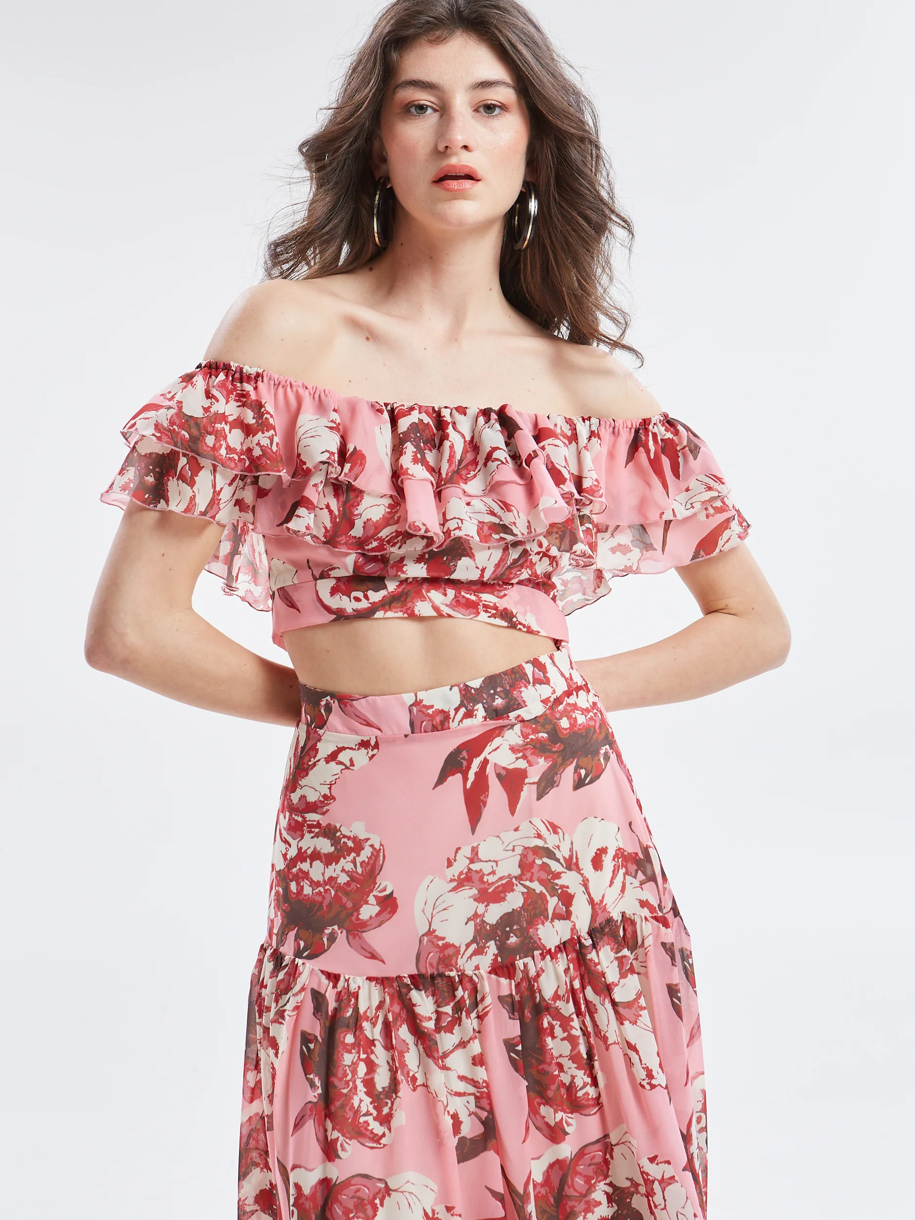 Oriane floral ruffle top