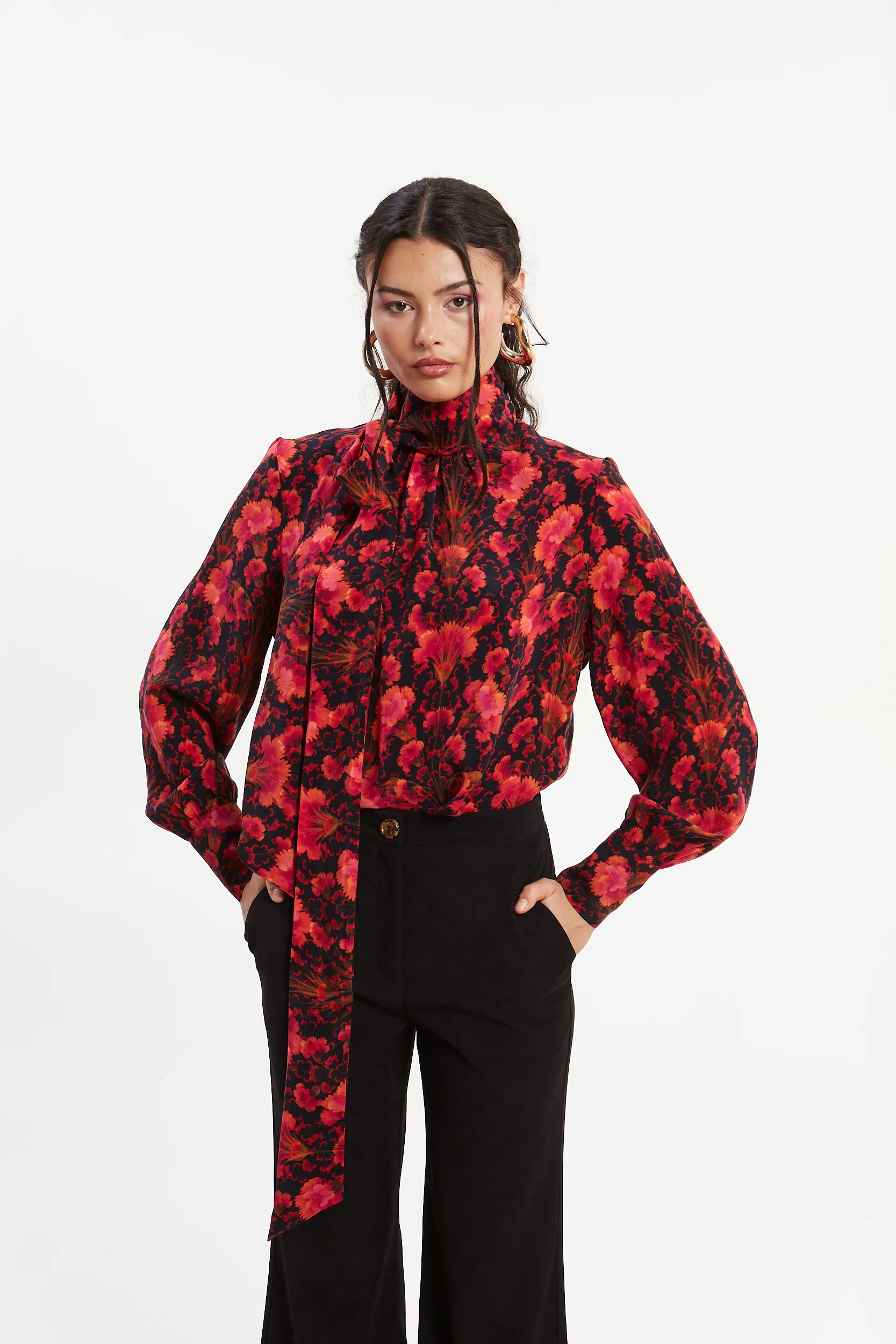 Quinn cupro tie neck top - Image 2