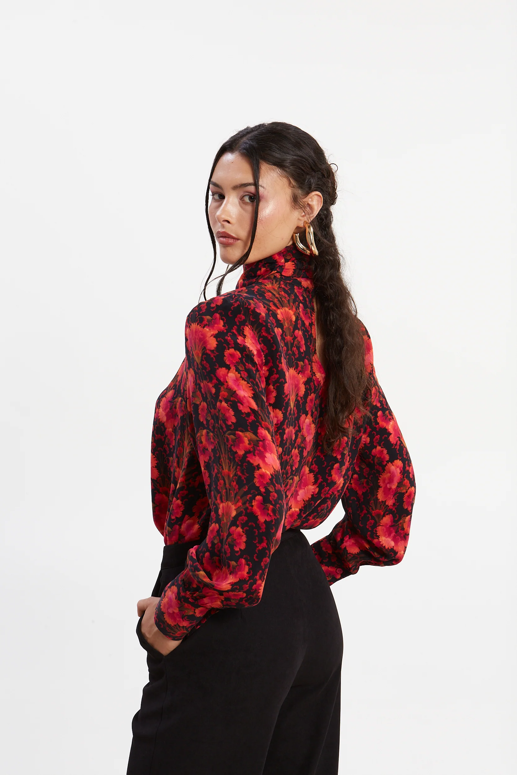Quinn cupro tie neck top - Image 3