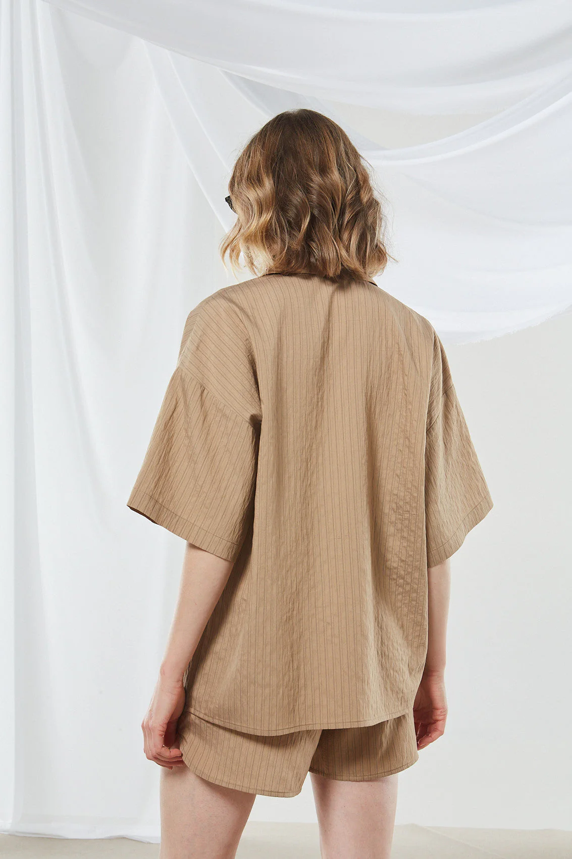 Renata stripe camel shirt - Image 4