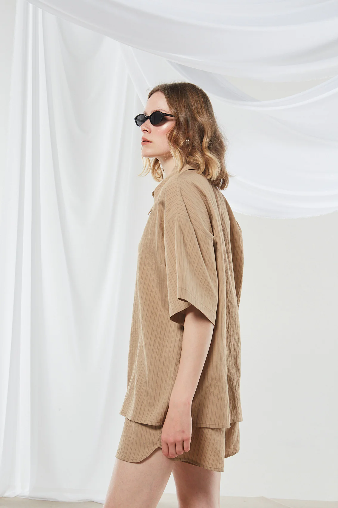 Renata stripe camel shirt - Image 8