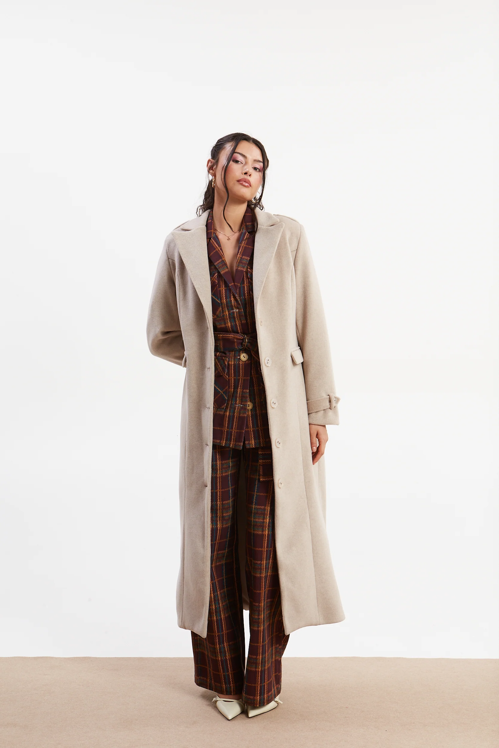 Rosa beige long coat - Image 4