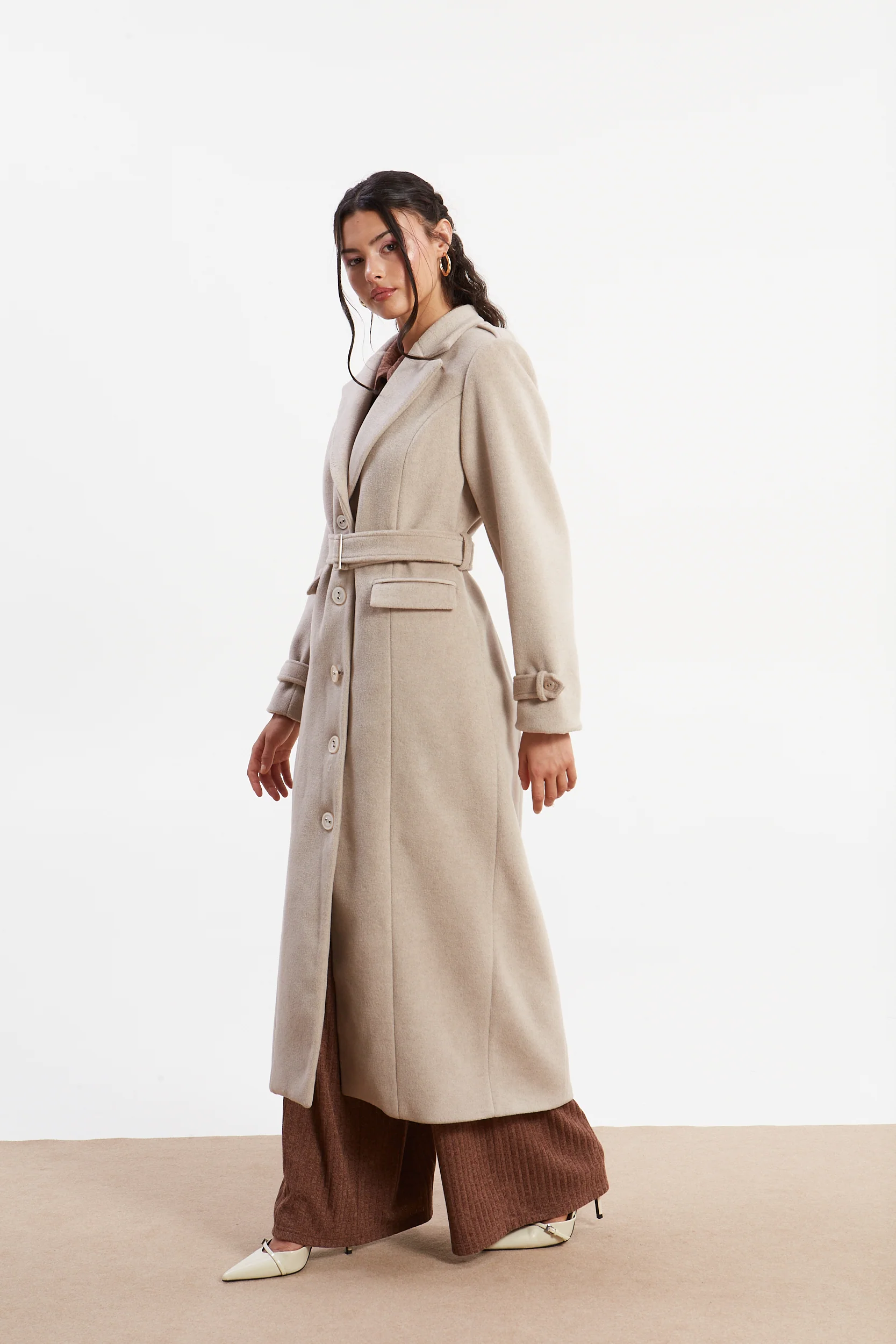 Rosa beige long coat - Image 7