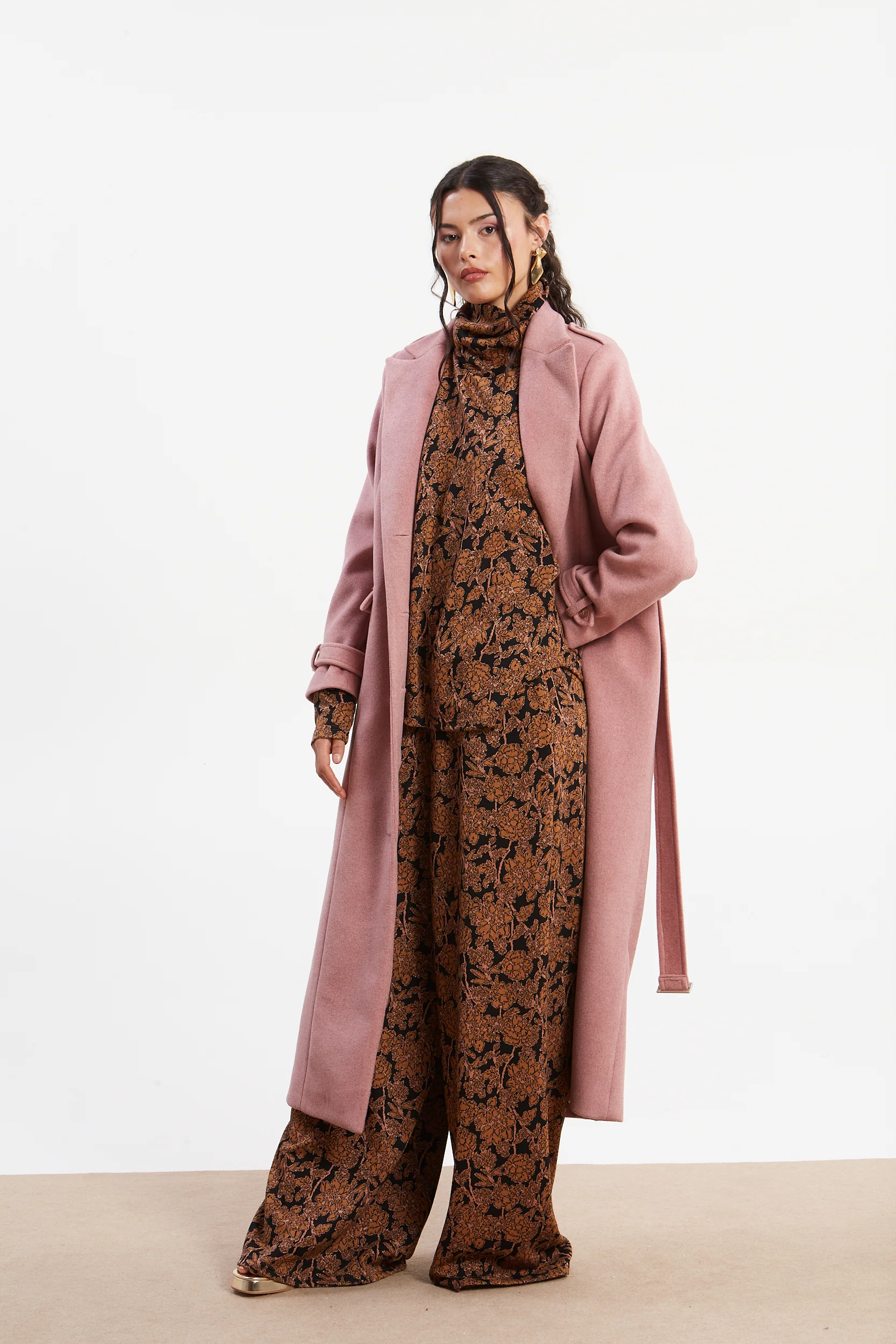 Rosa pink long coat - Image 4