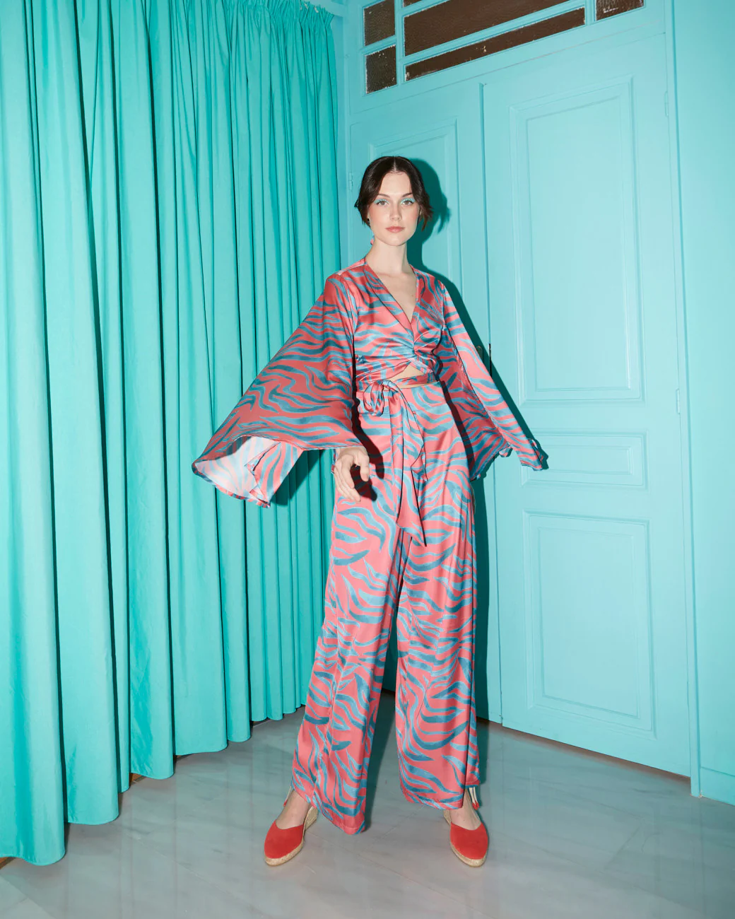 Ruby kimono sleeve satin top - Image 2