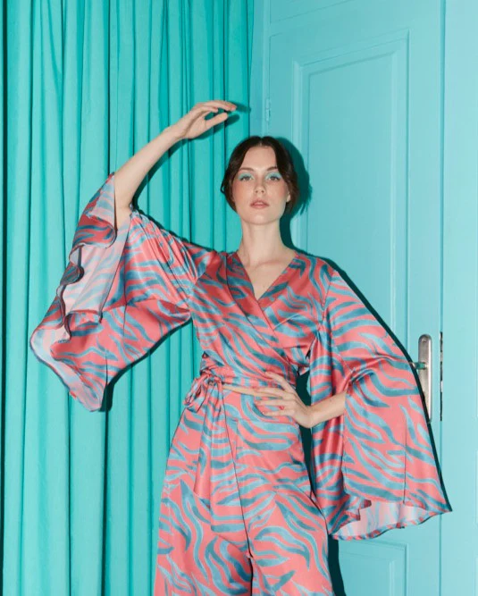 Ruby kimono sleeve satin top - Image 3