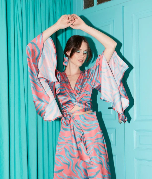 Ruby kimono sleeve satin top - Image 4