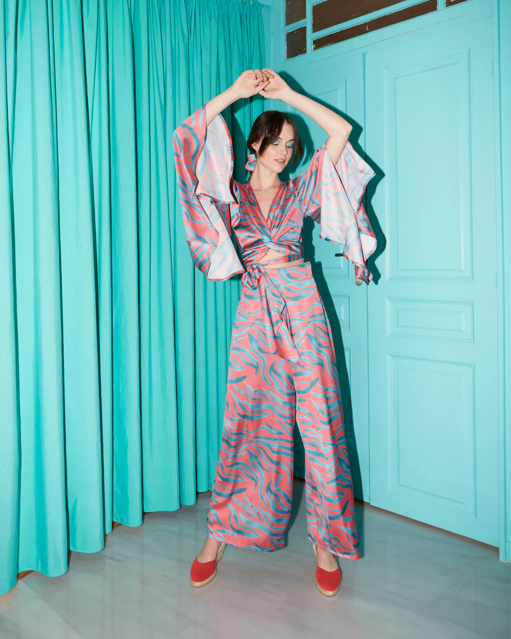 Ruby satin printed pants - Image 2