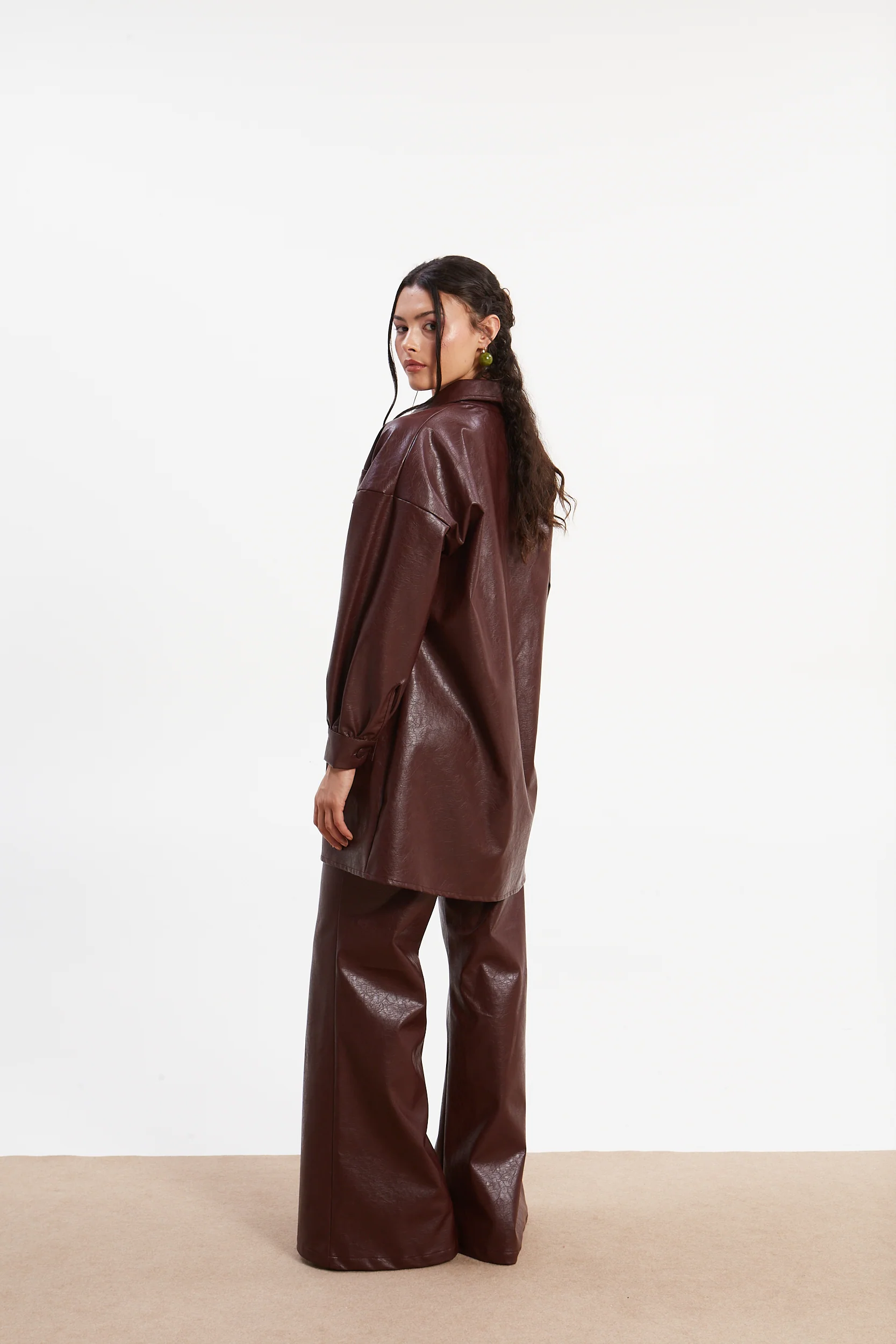 Sarah eco leather flare pants - Image 2