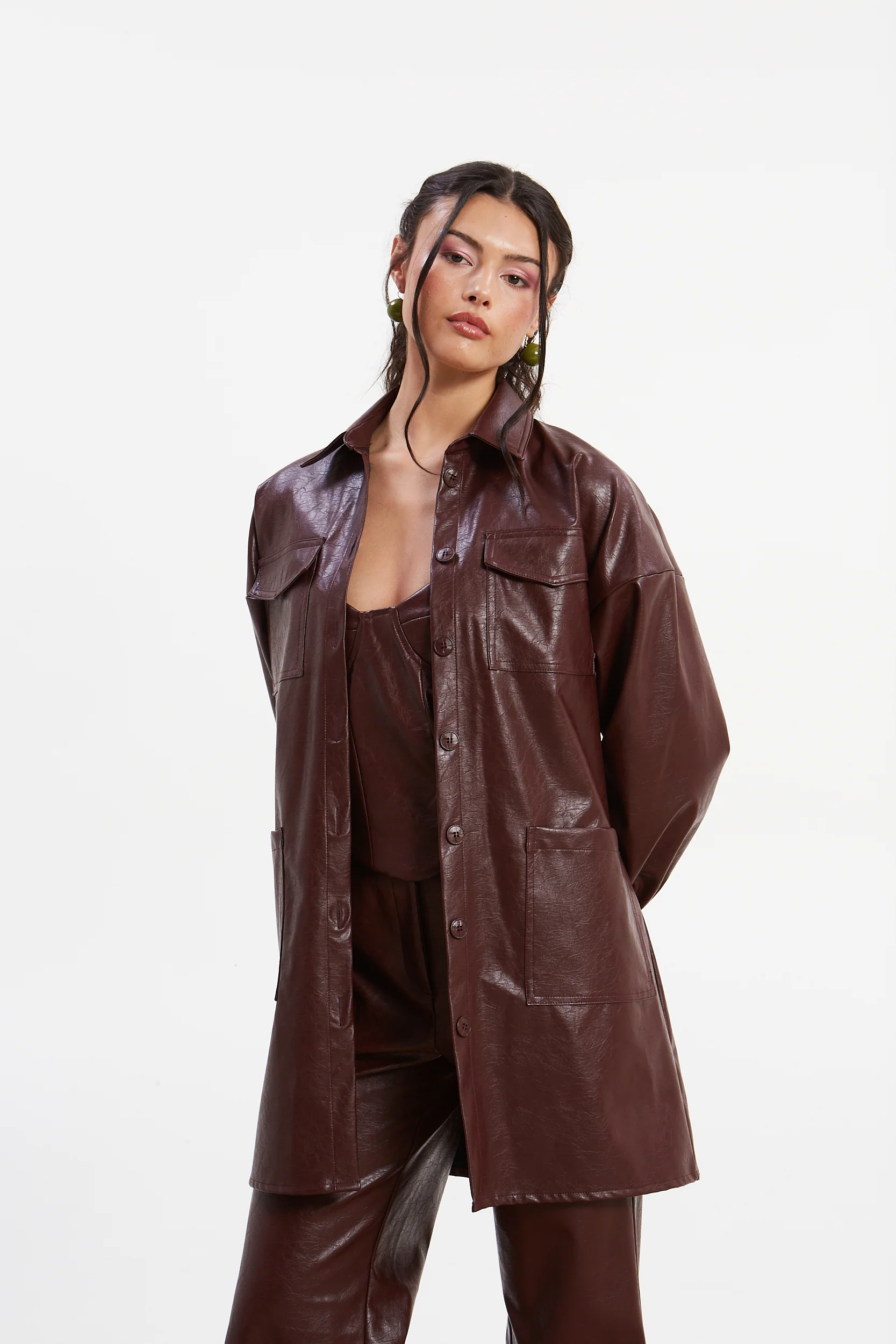 Sarah eco leather overshirt - Image 4