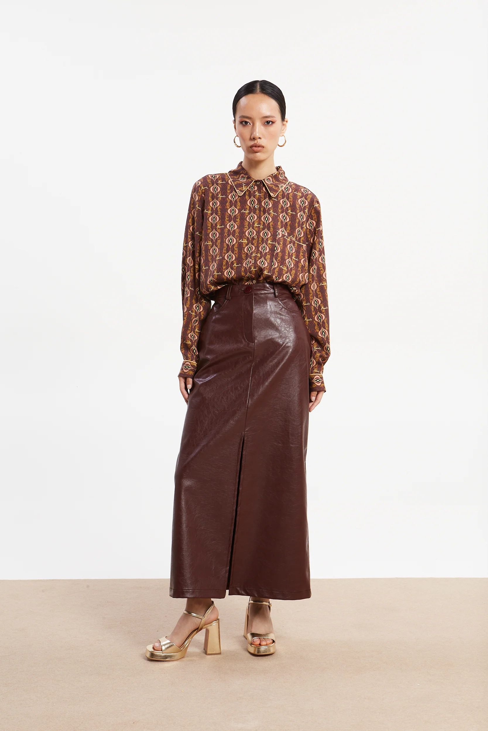 Sarah eco leather skirt
